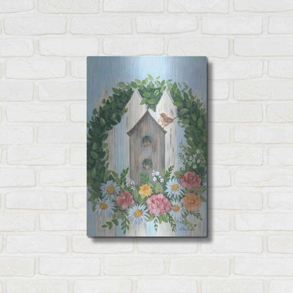 Luxe Metal Art 'A Spring Welcome' by Pam Britton, Metal Wall Art,16x24