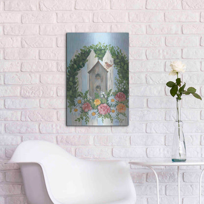 Luxe Metal Art 'A Spring Welcome' by Pam Britton, Metal Wall Art,16x24