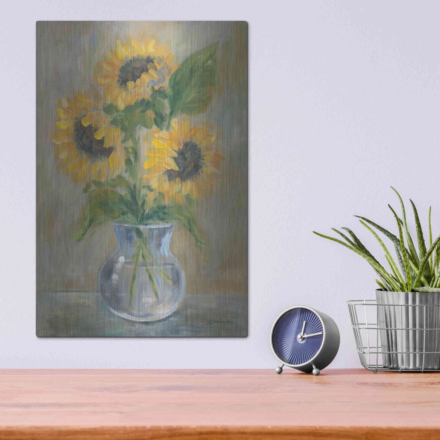 Luxe Metal Art 'Sunny Bouquet' by Pam Britton, Metal Wall Art,12x16