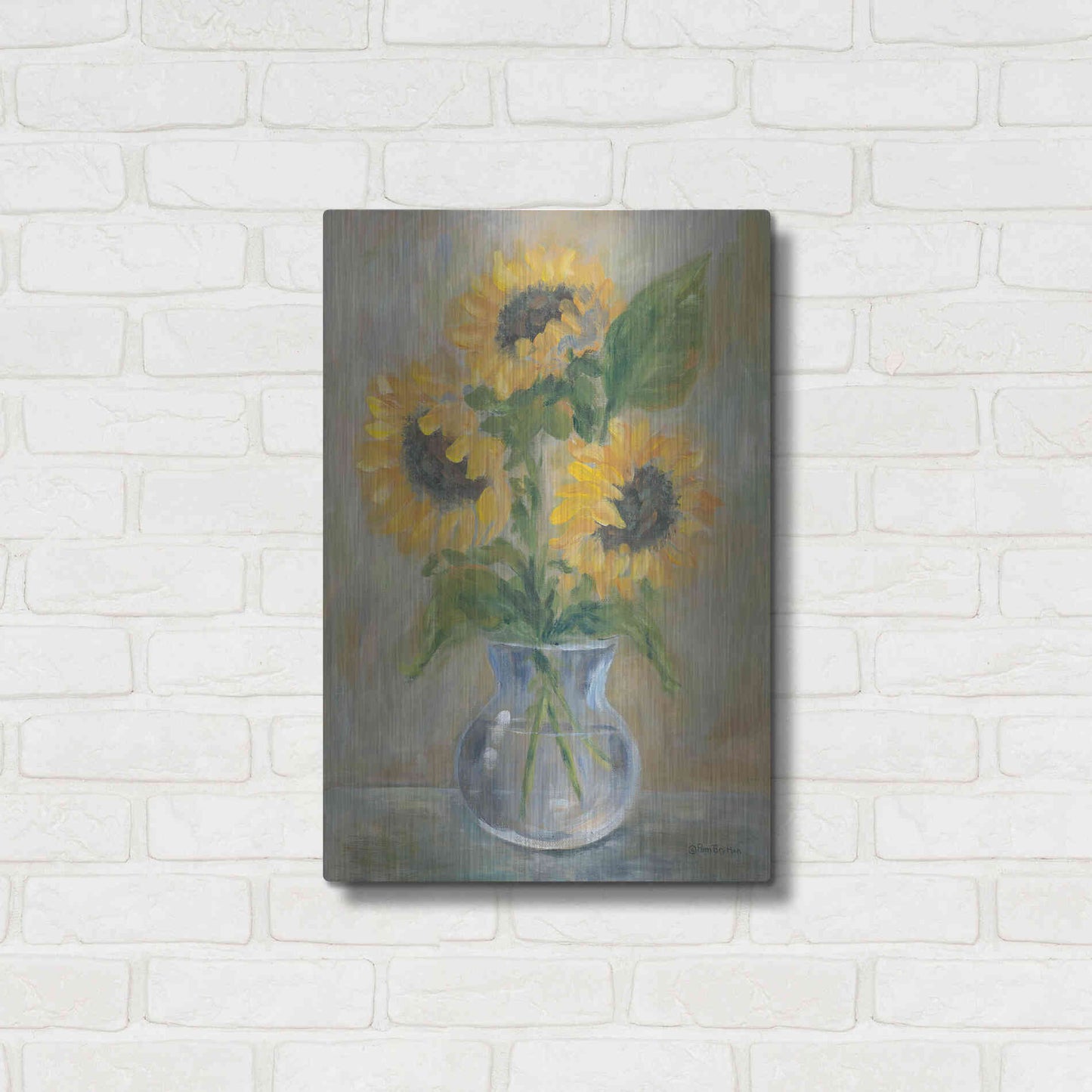 Luxe Metal Art 'Sunny Bouquet' by Pam Britton, Metal Wall Art,16x24