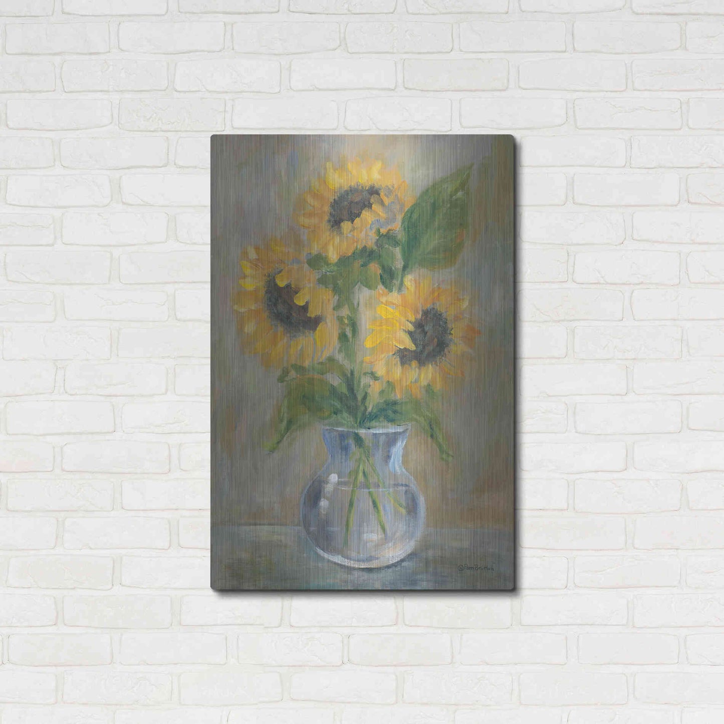 Luxe Metal Art 'Sunny Bouquet' by Pam Britton, Metal Wall Art,24x36