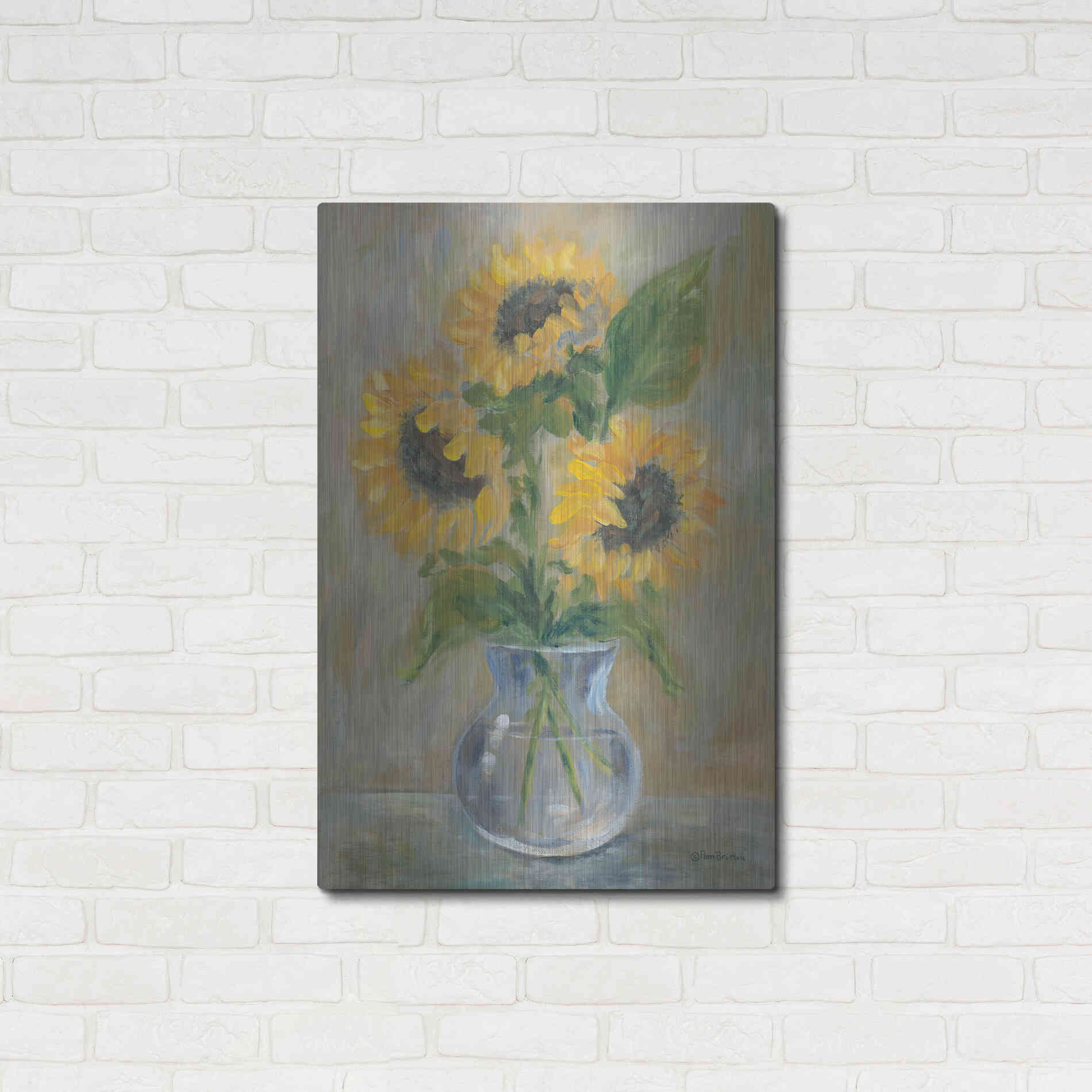 Luxe Metal Art 'Sunny Bouquet' by Pam Britton, Metal Wall Art,24x36