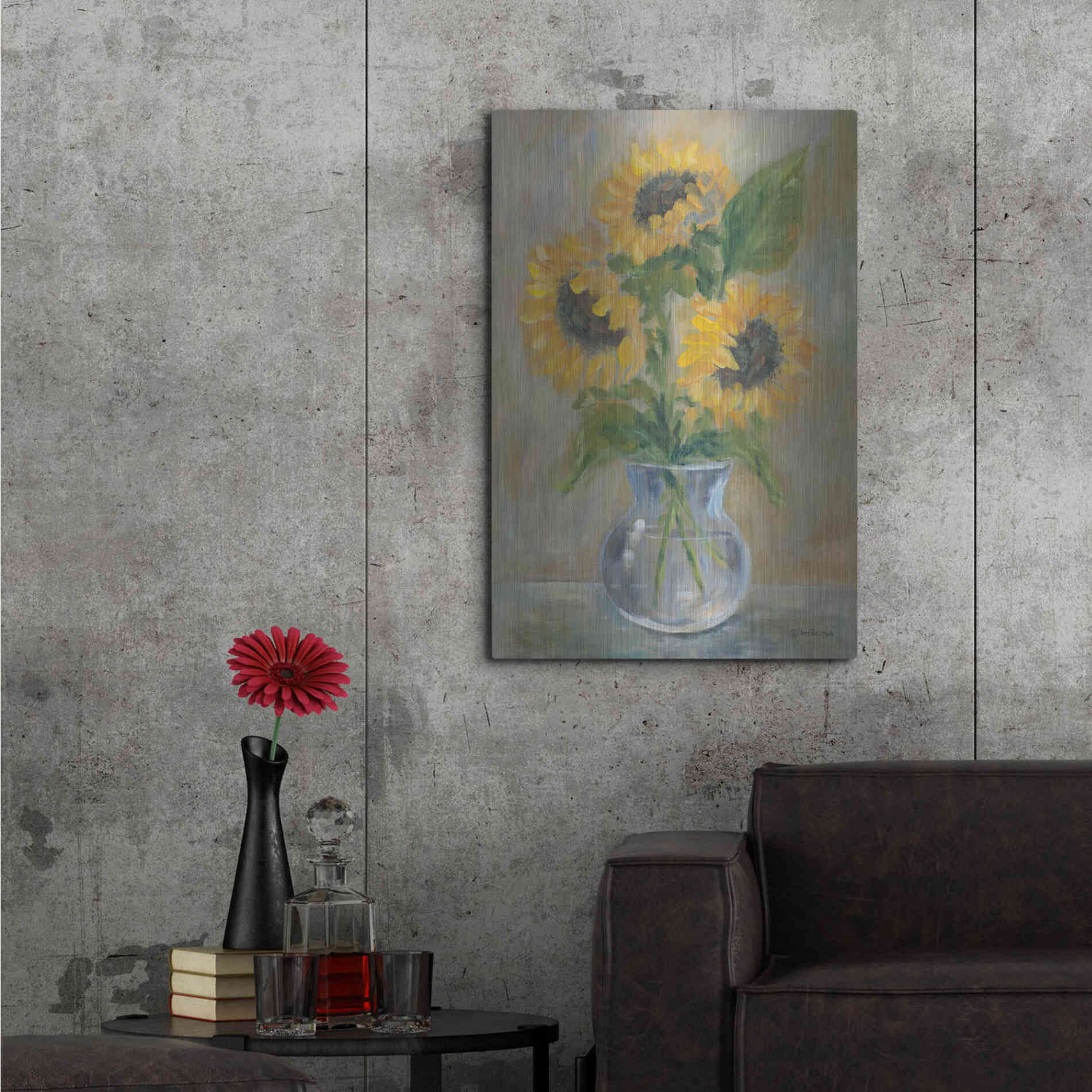 Luxe Metal Art 'Sunny Bouquet' by Pam Britton, Metal Wall Art,24x36
