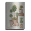 Luxe Metal Art 'Potting Bench & Topiaries I' by Pam Britton, Metal Wall Art
