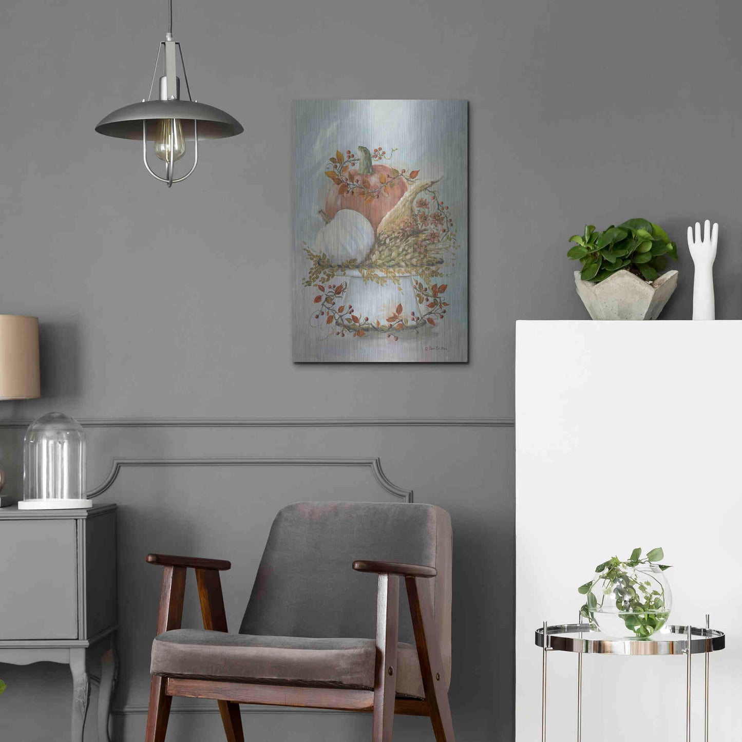 Luxe Metal Art 'Harvest Arrangement II' by Pam Britton, Metal Wall Art,16x24