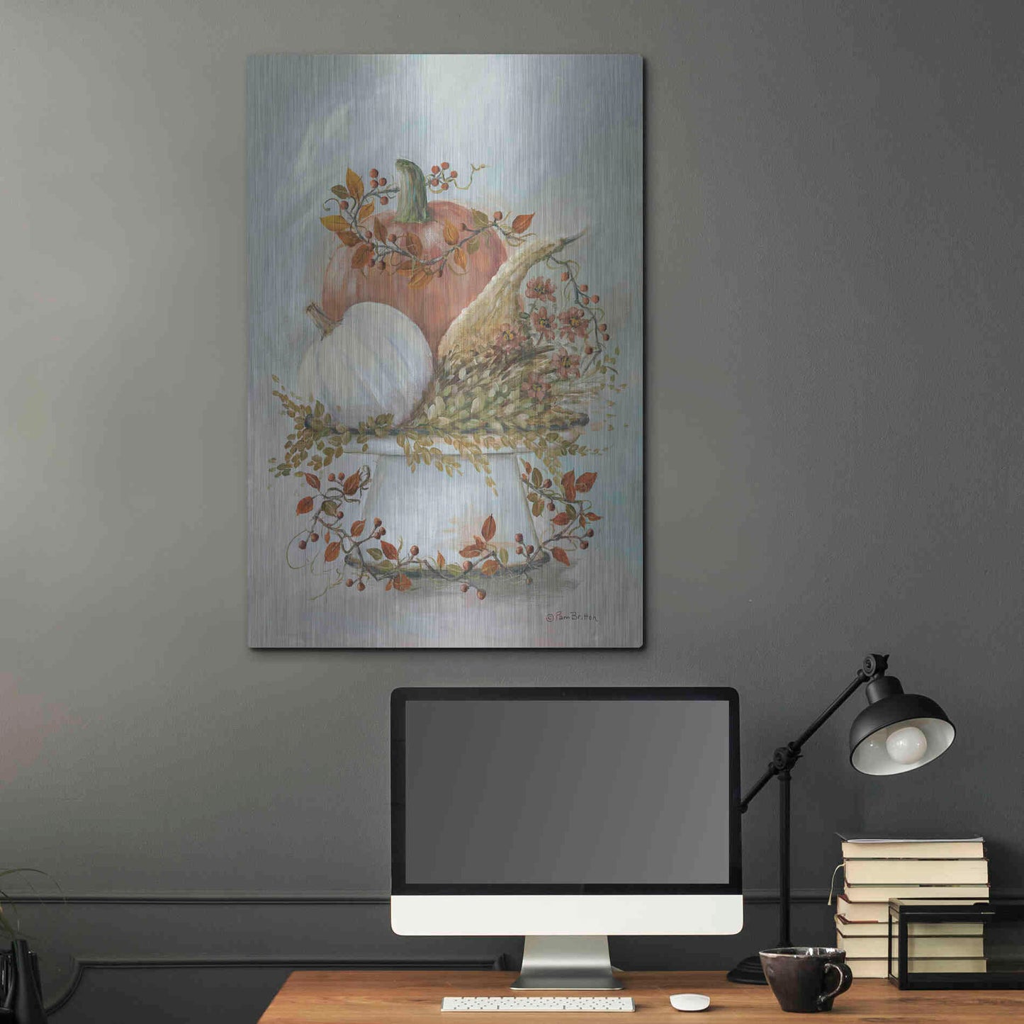 Luxe Metal Art 'Harvest Arrangement II' by Pam Britton, Metal Wall Art,24x36