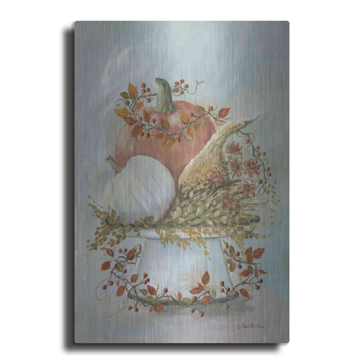 Luxe Metal Art 'Harvest Arrangement II' by Pam Britton, Metal Wall Art