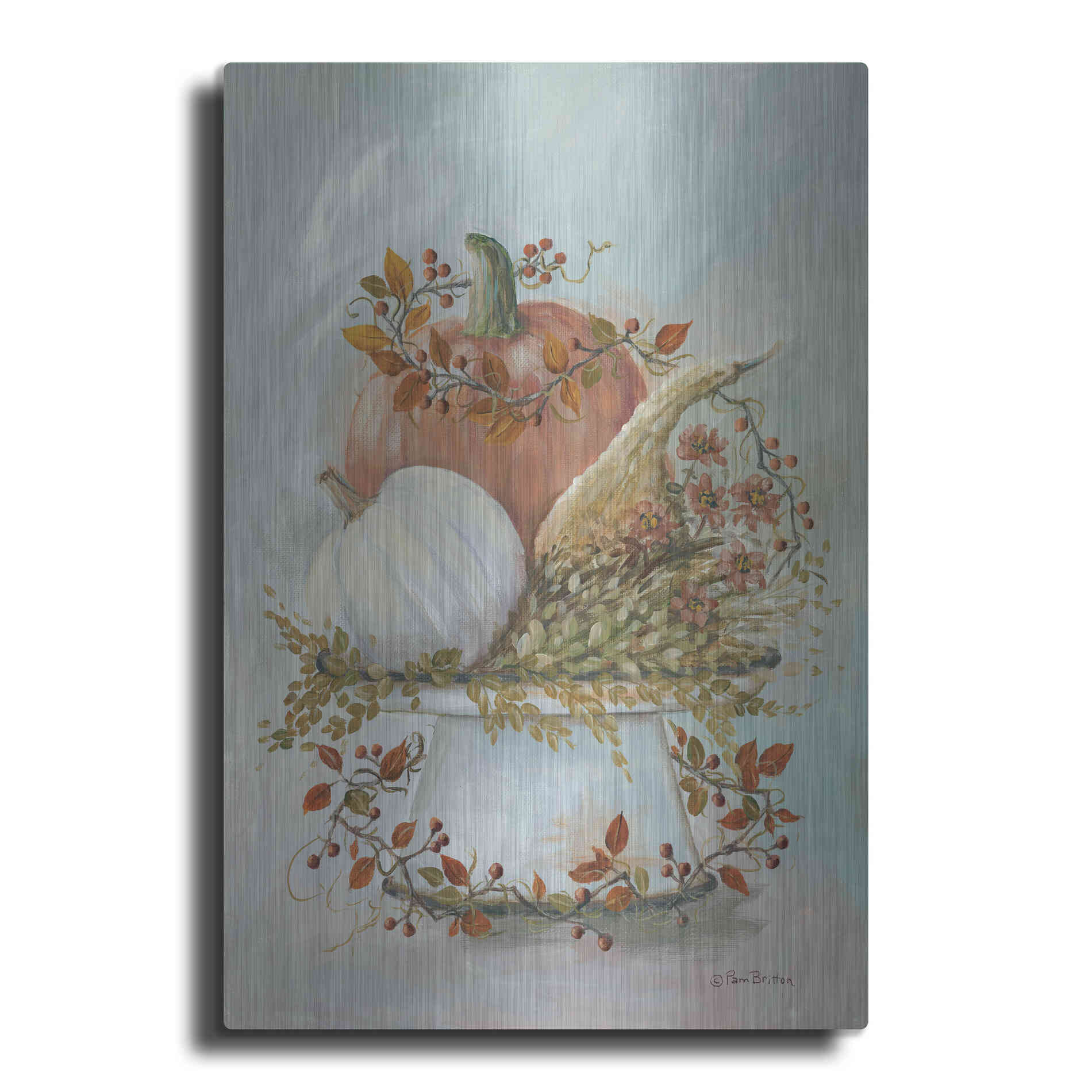 Luxe Metal Art 'Harvest Arrangement II' by Pam Britton, Metal Wall Art