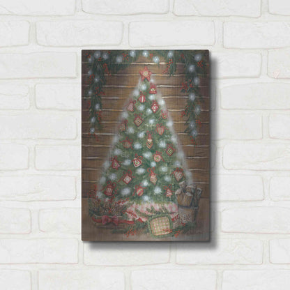 Luxe Metal Art 'A Log Cabin Christmas' by Pam Britton, Metal Wall Art,12x16