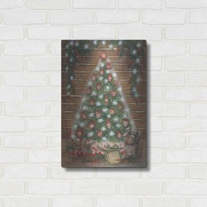 Luxe Metal Art 'A Log Cabin Christmas' by Pam Britton, Metal Wall Art,16x24