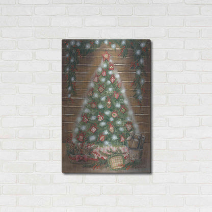 Luxe Metal Art 'A Log Cabin Christmas' by Pam Britton, Metal Wall Art,24x36