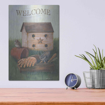 Luxe Metal Art 'Welcome Spring' by Pam Britton, Metal Wall Art,12x16