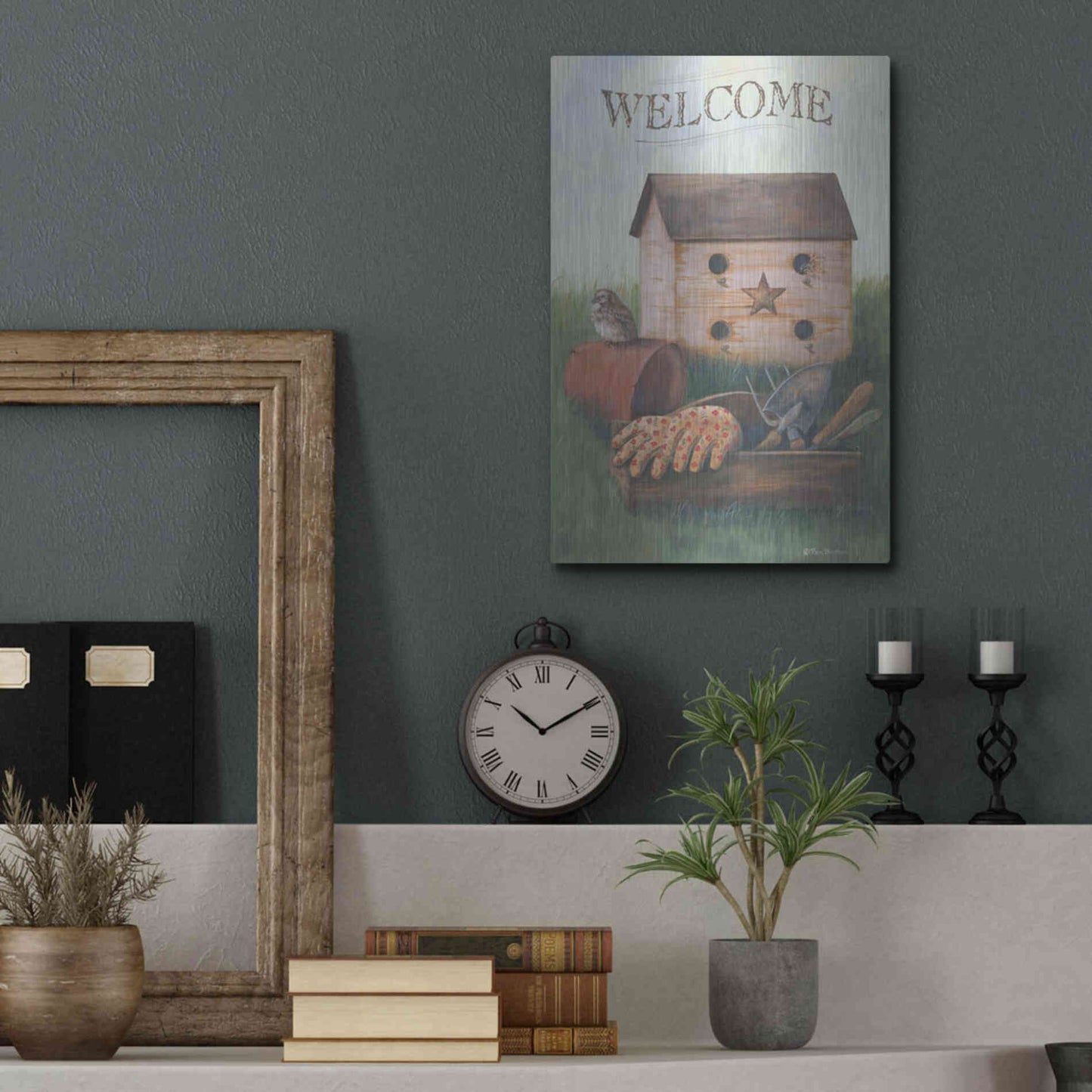 Luxe Metal Art 'Welcome Spring' by Pam Britton, Metal Wall Art,12x16