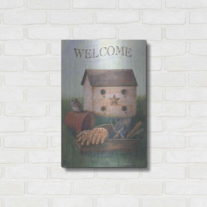 Luxe Metal Art 'Welcome Spring' by Pam Britton, Metal Wall Art,16x24