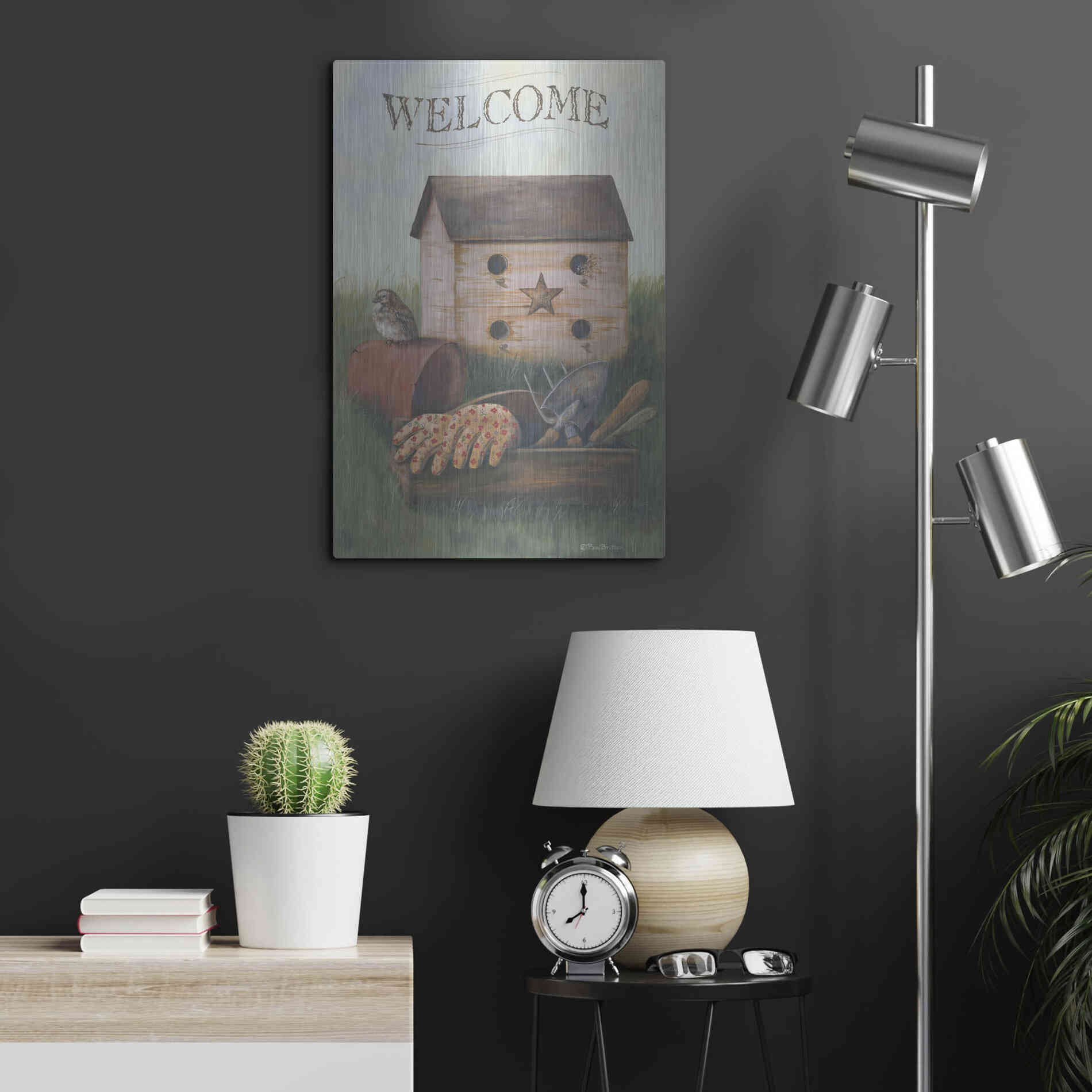 Luxe Metal Art 'Welcome Spring' by Pam Britton, Metal Wall Art,16x24