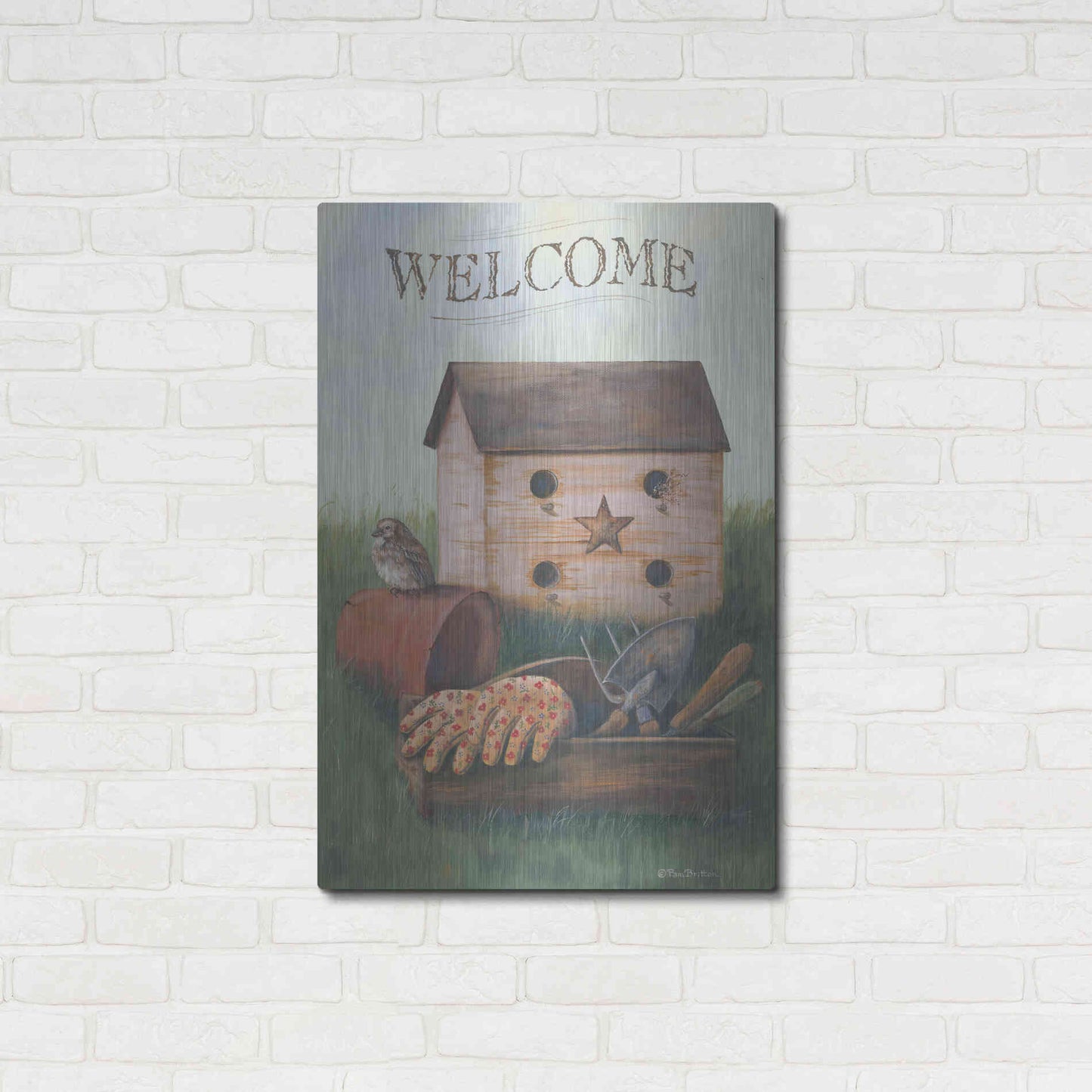 Luxe Metal Art 'Welcome Spring' by Pam Britton, Metal Wall Art,24x36