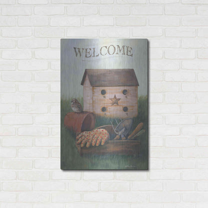 Luxe Metal Art 'Welcome Spring' by Pam Britton, Metal Wall Art,24x36
