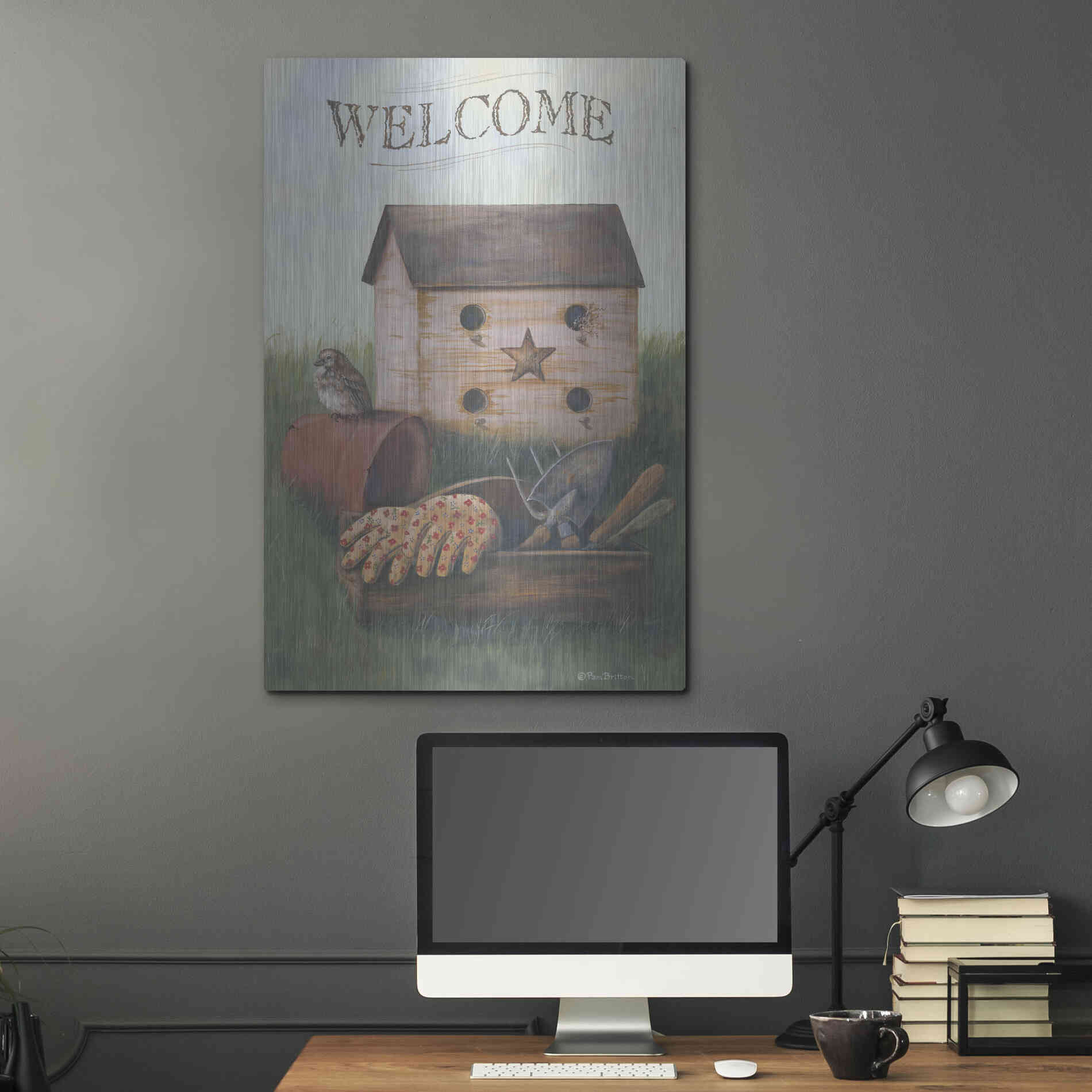Luxe Metal Art 'Welcome Spring' by Pam Britton, Metal Wall Art,24x36