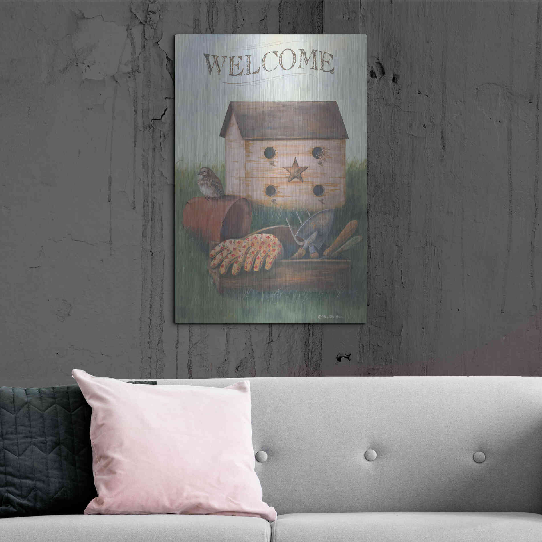 Luxe Metal Art 'Welcome Spring' by Pam Britton, Metal Wall Art,24x36