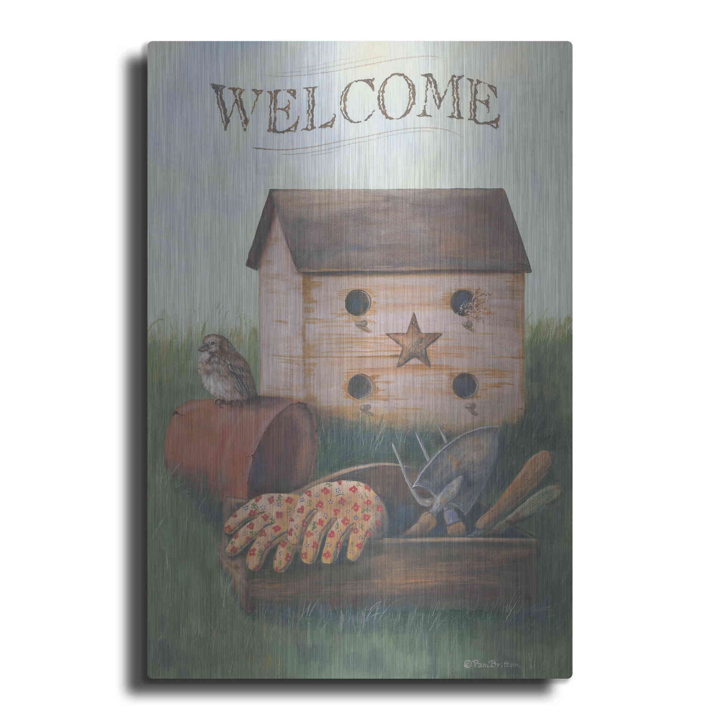 Luxe Metal Art 'Welcome Spring' by Pam Britton, Metal Wall Art