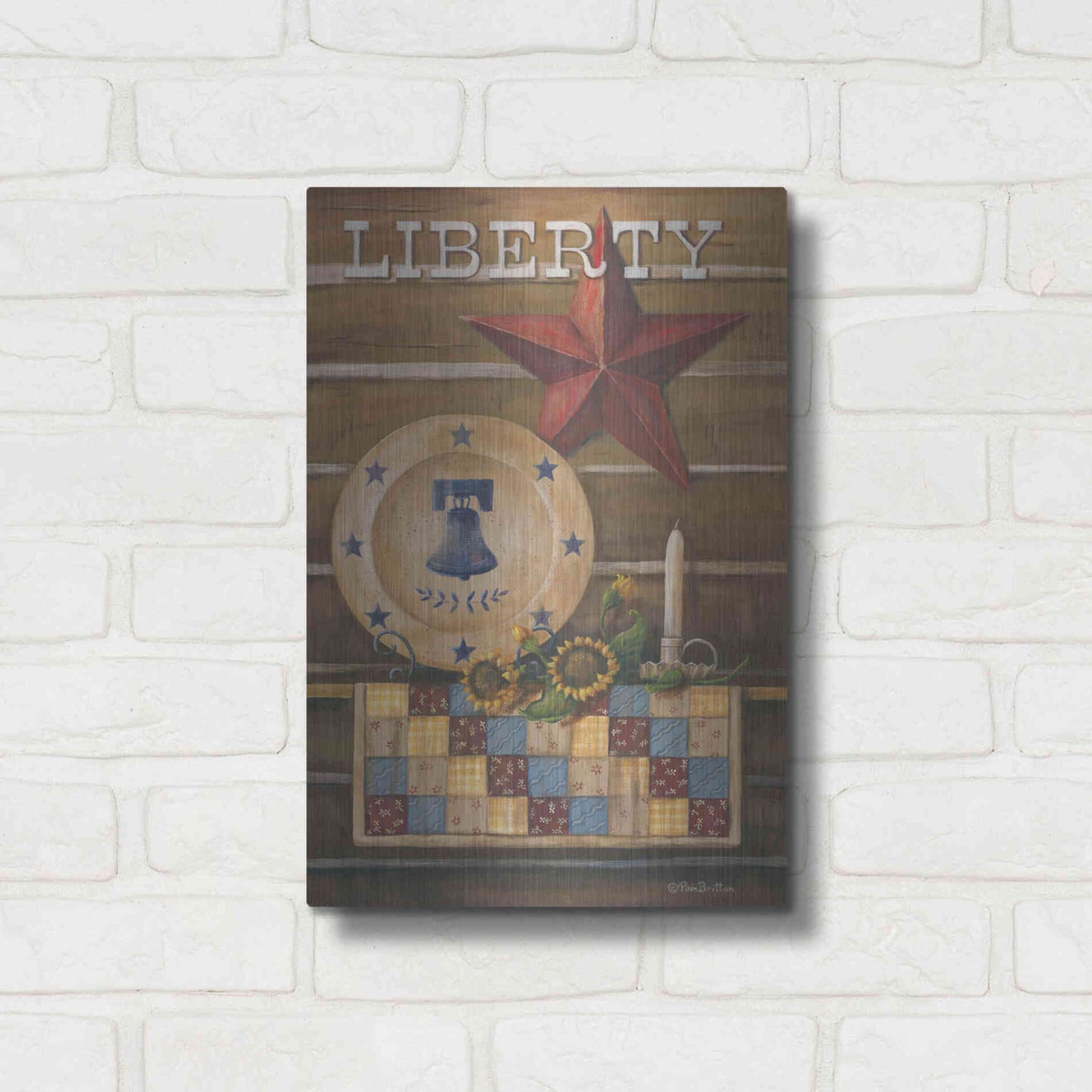 Luxe Metal Art 'Liberty' by Pam Britton, Metal Wall Art,12x16