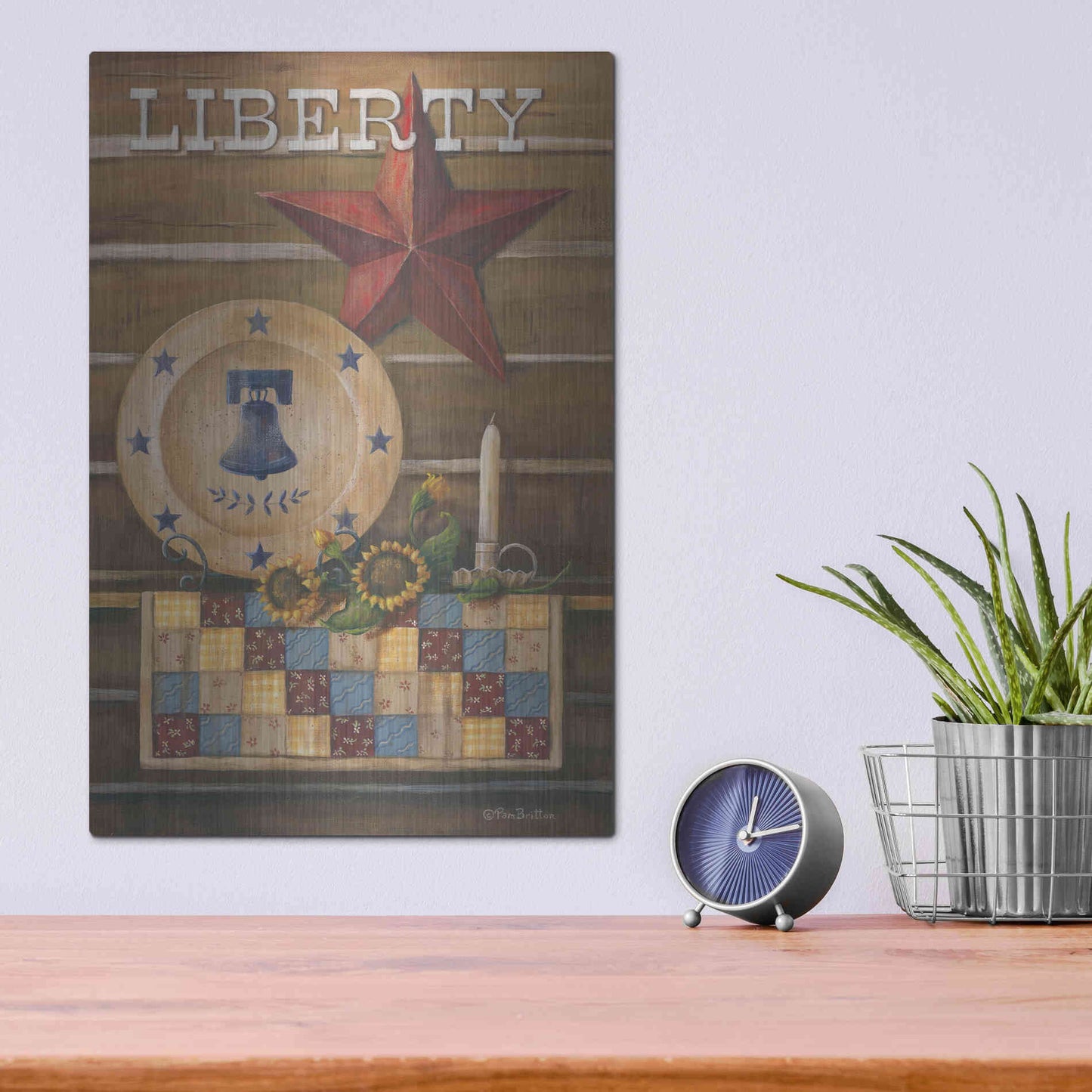 Luxe Metal Art 'Liberty' by Pam Britton, Metal Wall Art,12x16