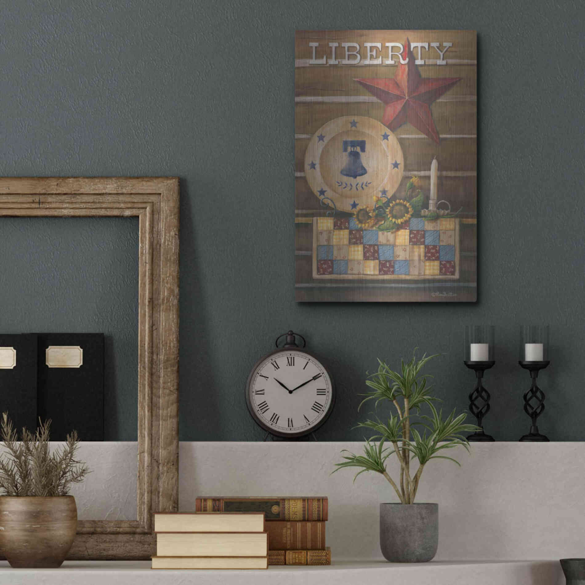 Luxe Metal Art 'Liberty' by Pam Britton, Metal Wall Art,12x16