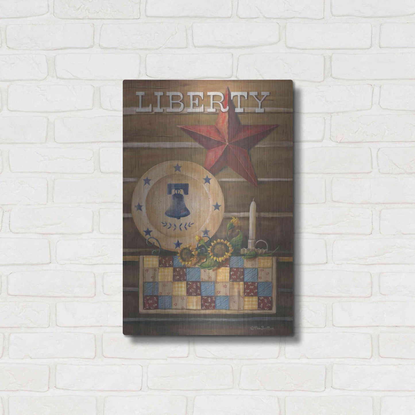 Luxe Metal Art 'Liberty' by Pam Britton, Metal Wall Art,16x24