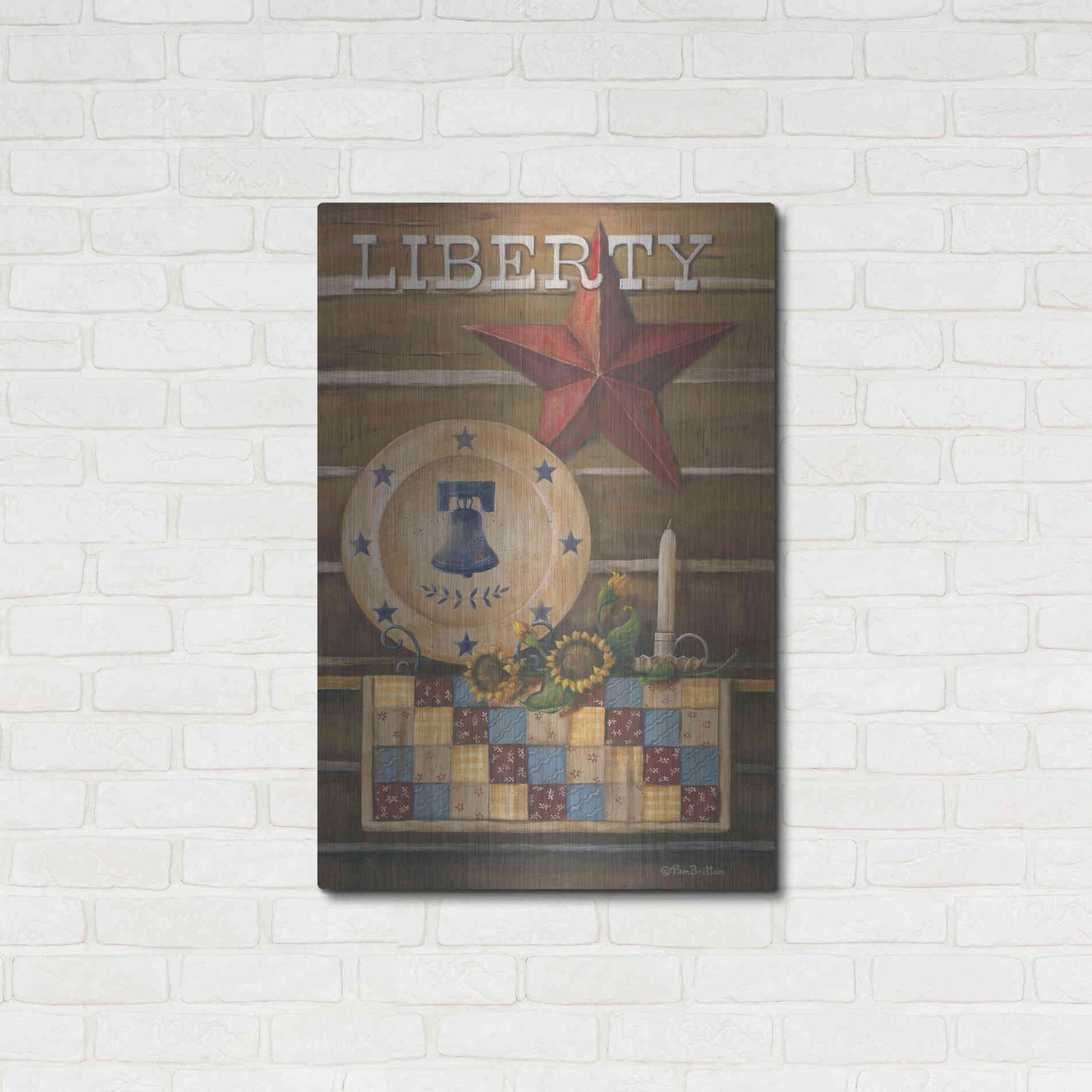 Luxe Metal Art 'Liberty' by Pam Britton, Metal Wall Art,24x36