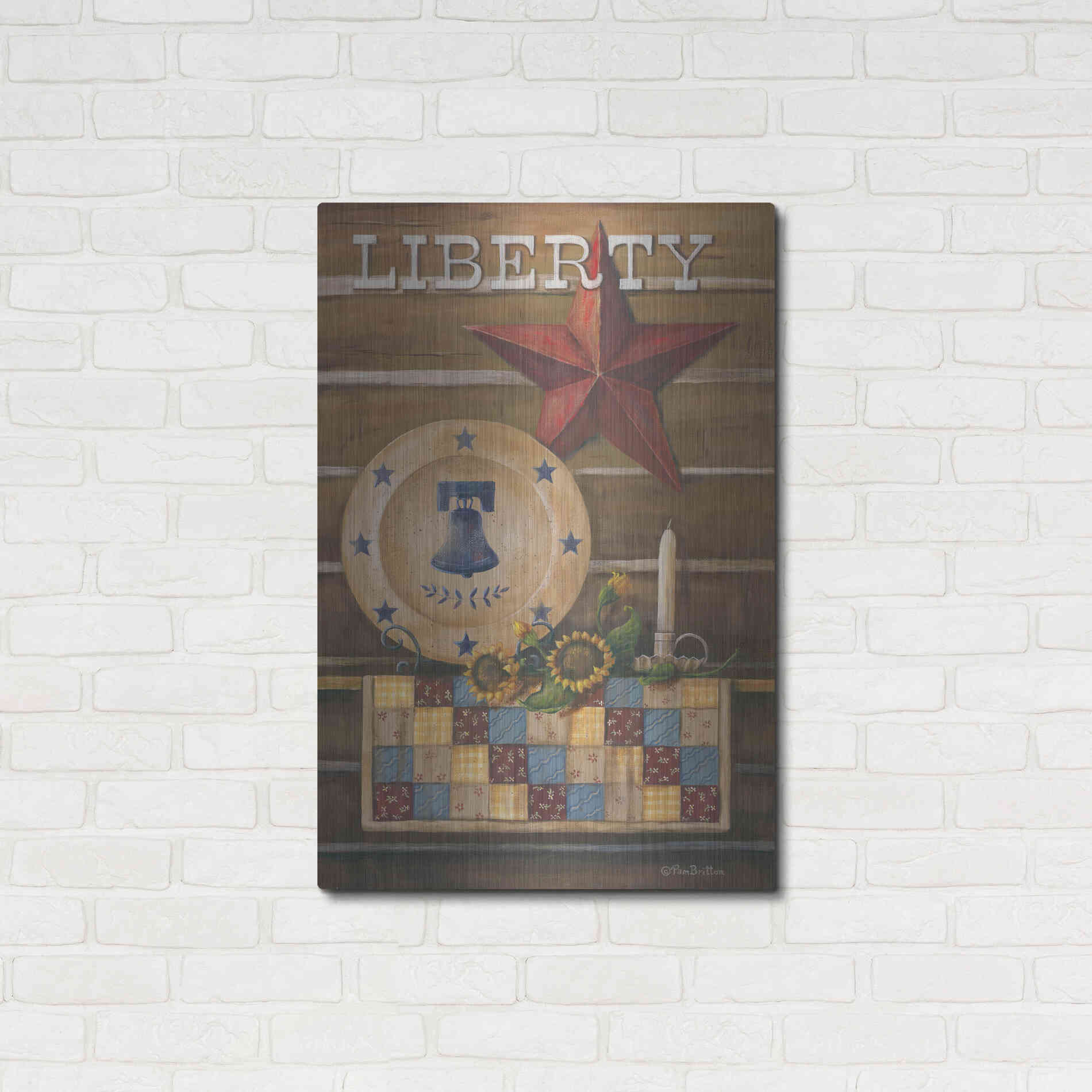 Luxe Metal Art 'Liberty' by Pam Britton, Metal Wall Art,24x36