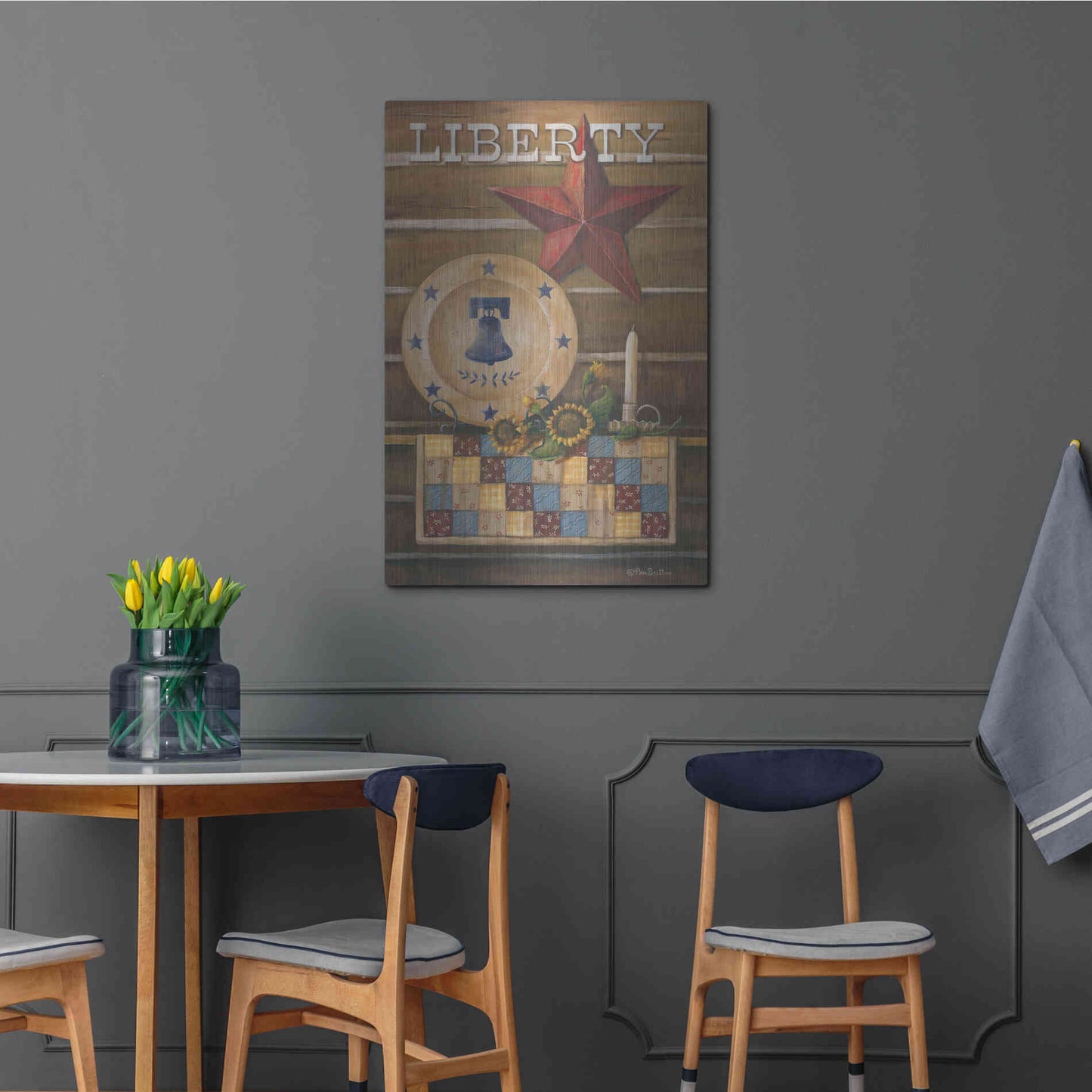 Luxe Metal Art 'Liberty' by Pam Britton, Metal Wall Art,24x36