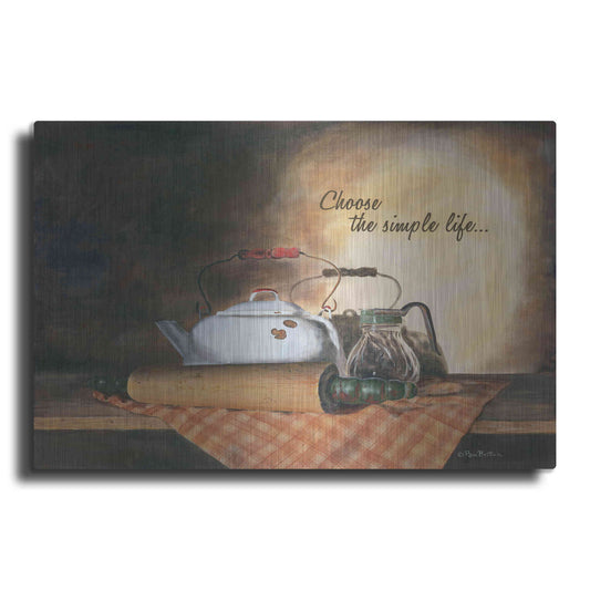 Luxe Metal Art 'Choose the Simple Life' by Pam Britton, Metal Wall Art