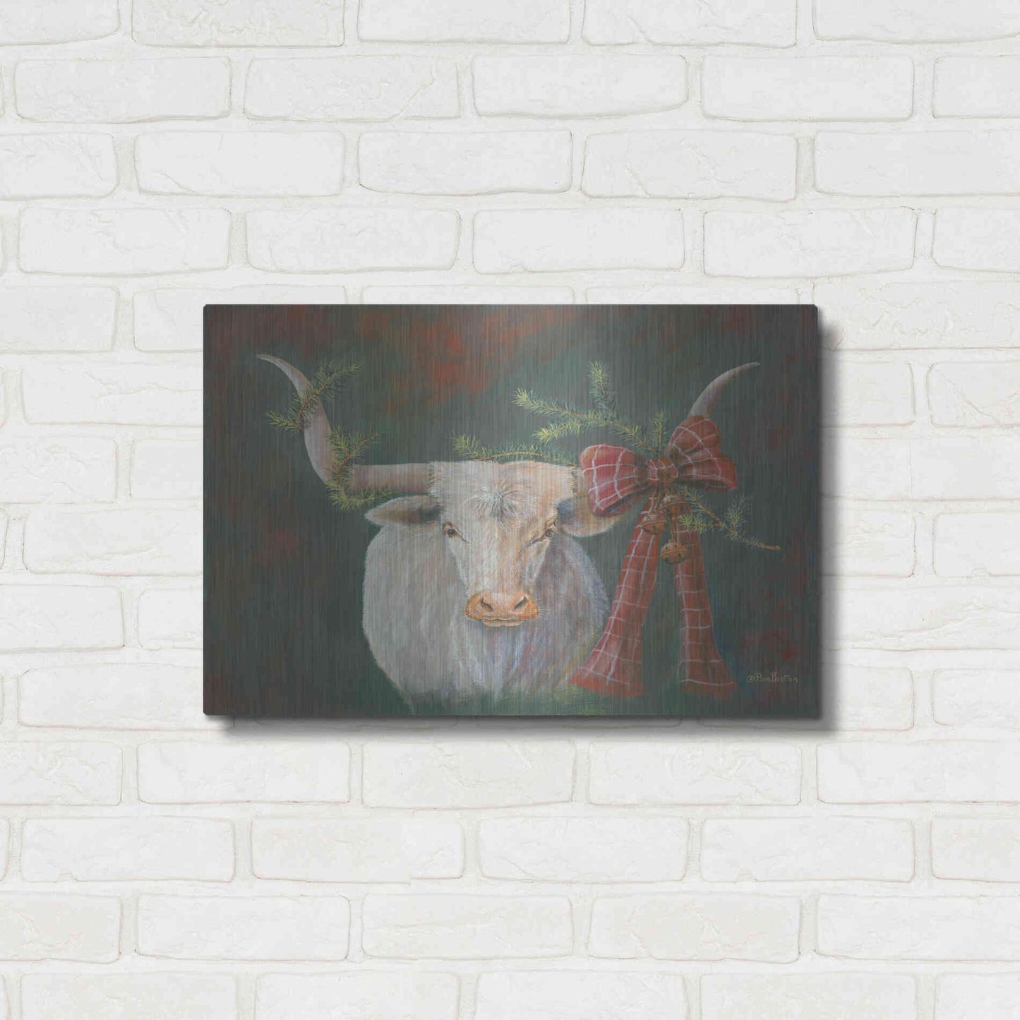 Luxe Metal Art 'Hilda Mae Decked Out' by Pam Britton, Metal Wall Art,24x16