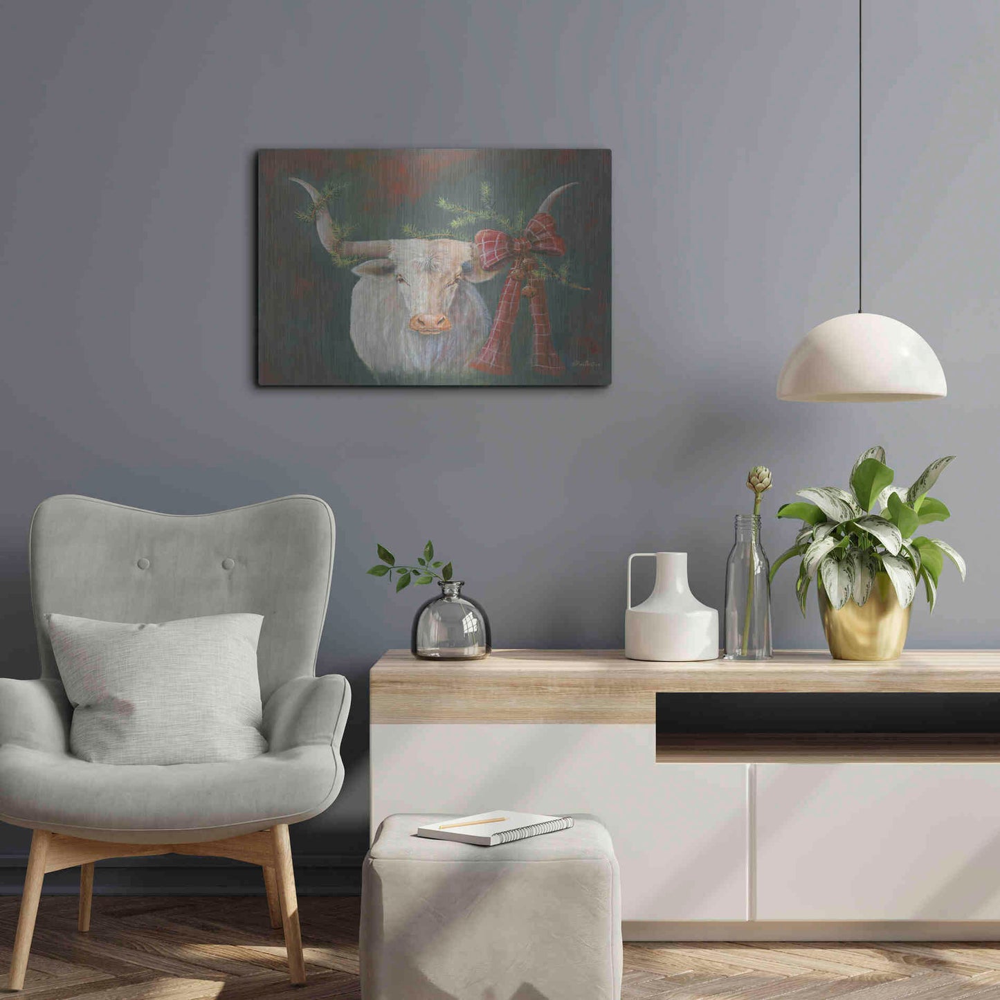 Luxe Metal Art 'Hilda Mae Decked Out' by Pam Britton, Metal Wall Art,24x16