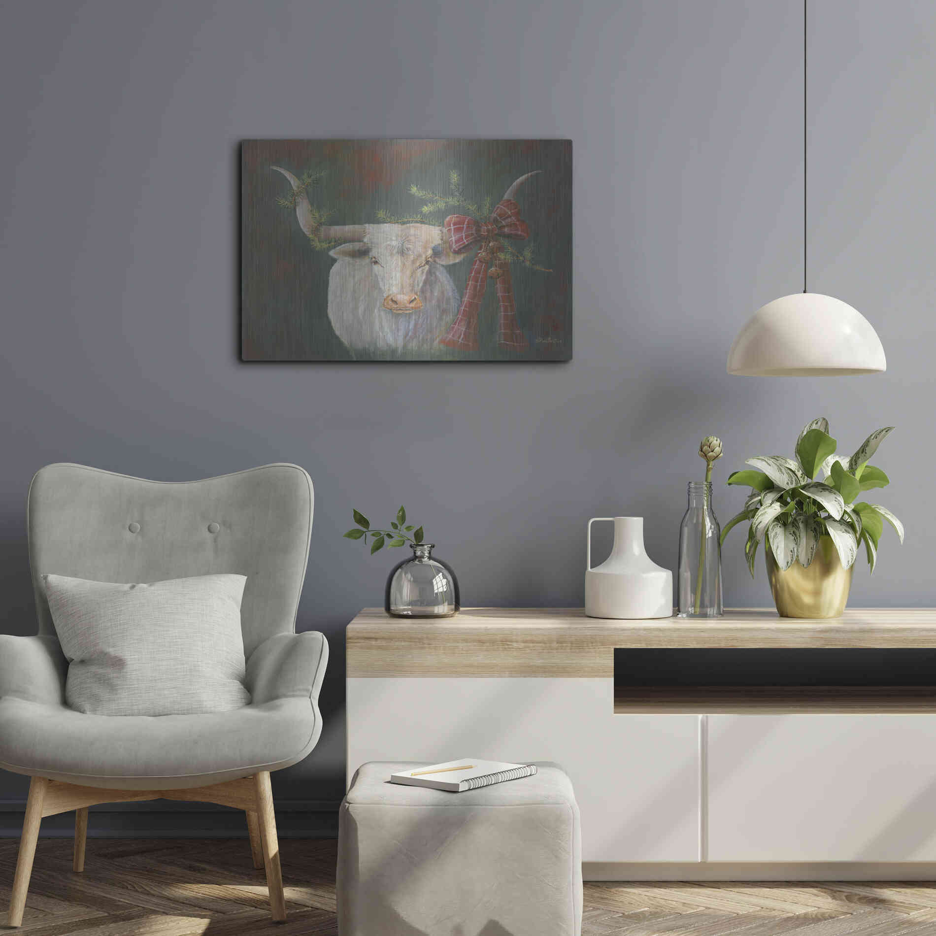 Luxe Metal Art 'Hilda Mae Decked Out' by Pam Britton, Metal Wall Art,24x16