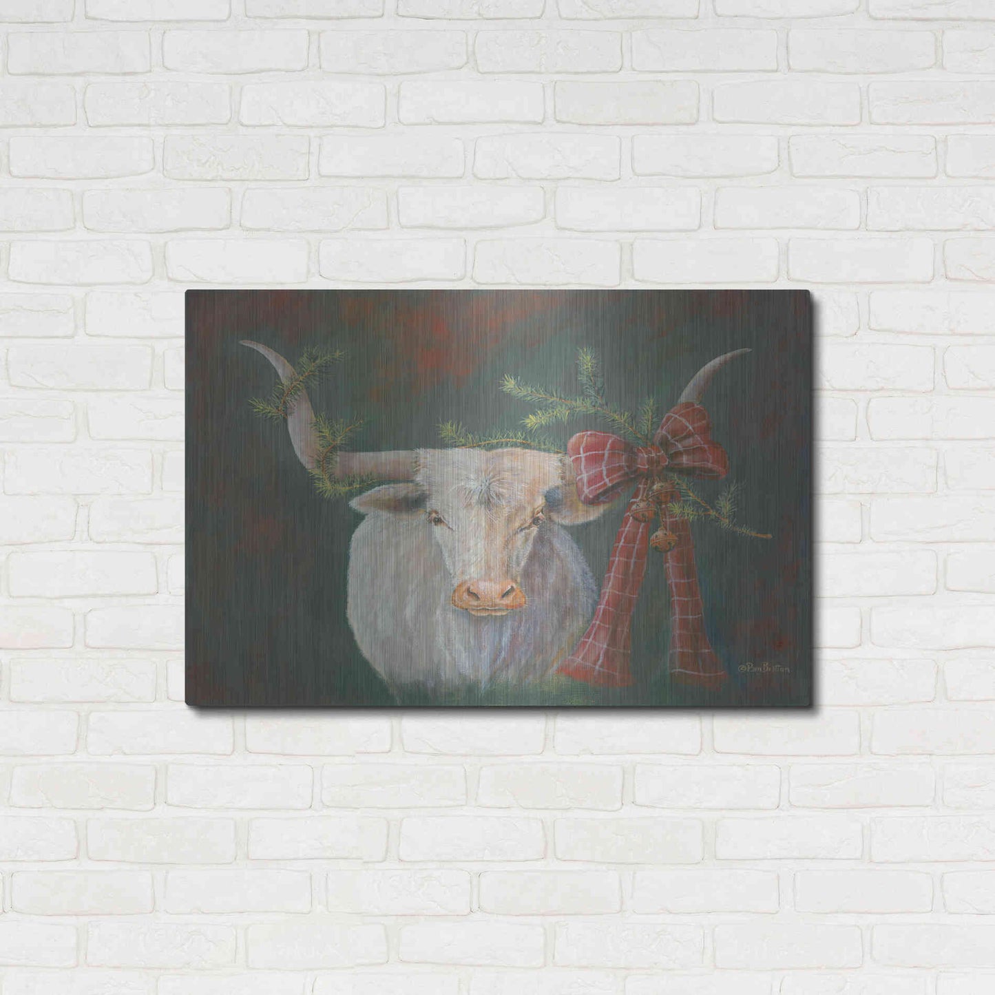 Luxe Metal Art 'Hilda Mae Decked Out' by Pam Britton, Metal Wall Art,36x24