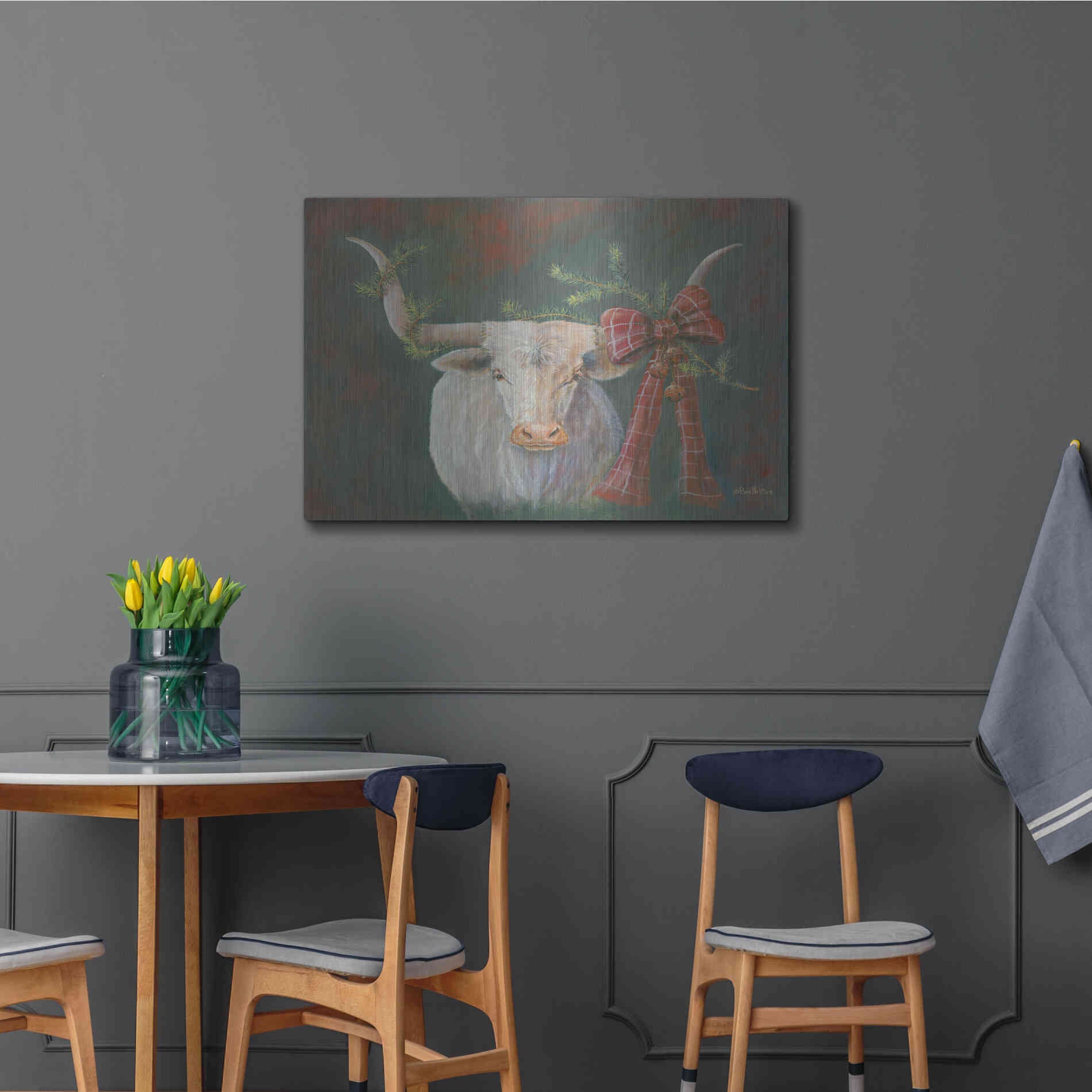 Luxe Metal Art 'Hilda Mae Decked Out' by Pam Britton, Metal Wall Art,36x24