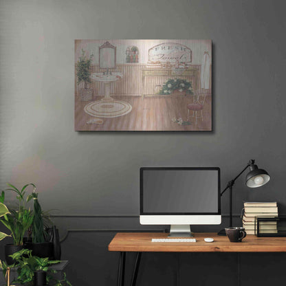 Luxe Metal Art 'Vintage Bath II' by Pam Britton, Metal Wall Art,36x24