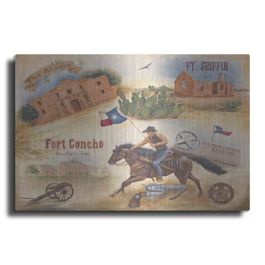 Luxe Metal Art 'Texas Collision II' by Pam Britton, Metal Wall Art
