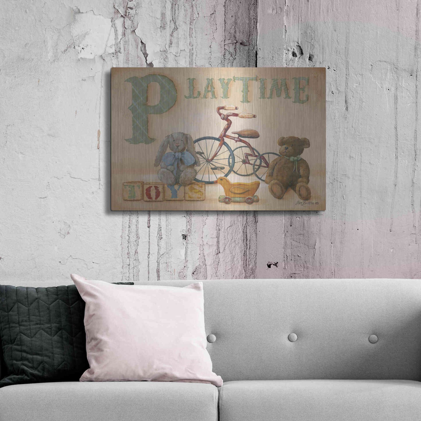 Luxe Metal Art 'Playtime' by Pam Britton, Metal Wall Art,36x24