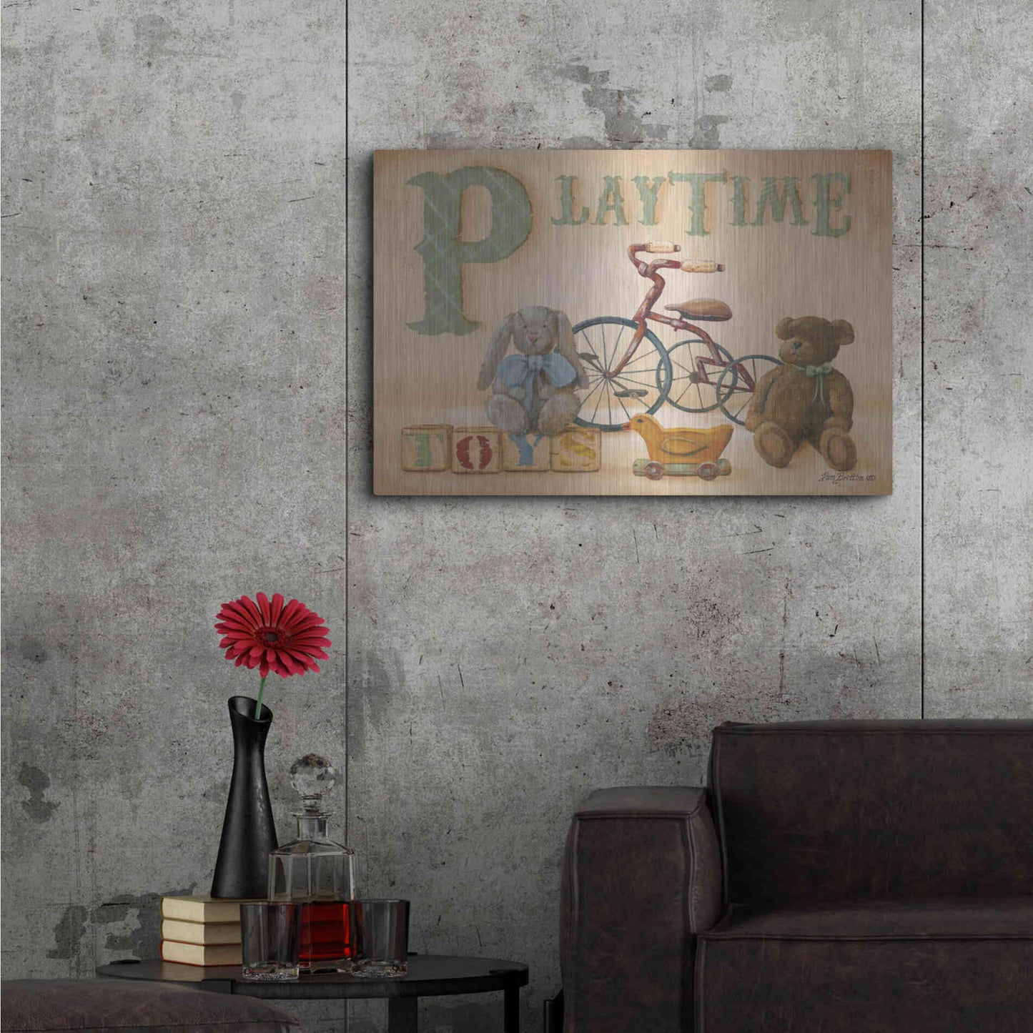 Luxe Metal Art 'Playtime' by Pam Britton, Metal Wall Art,36x24