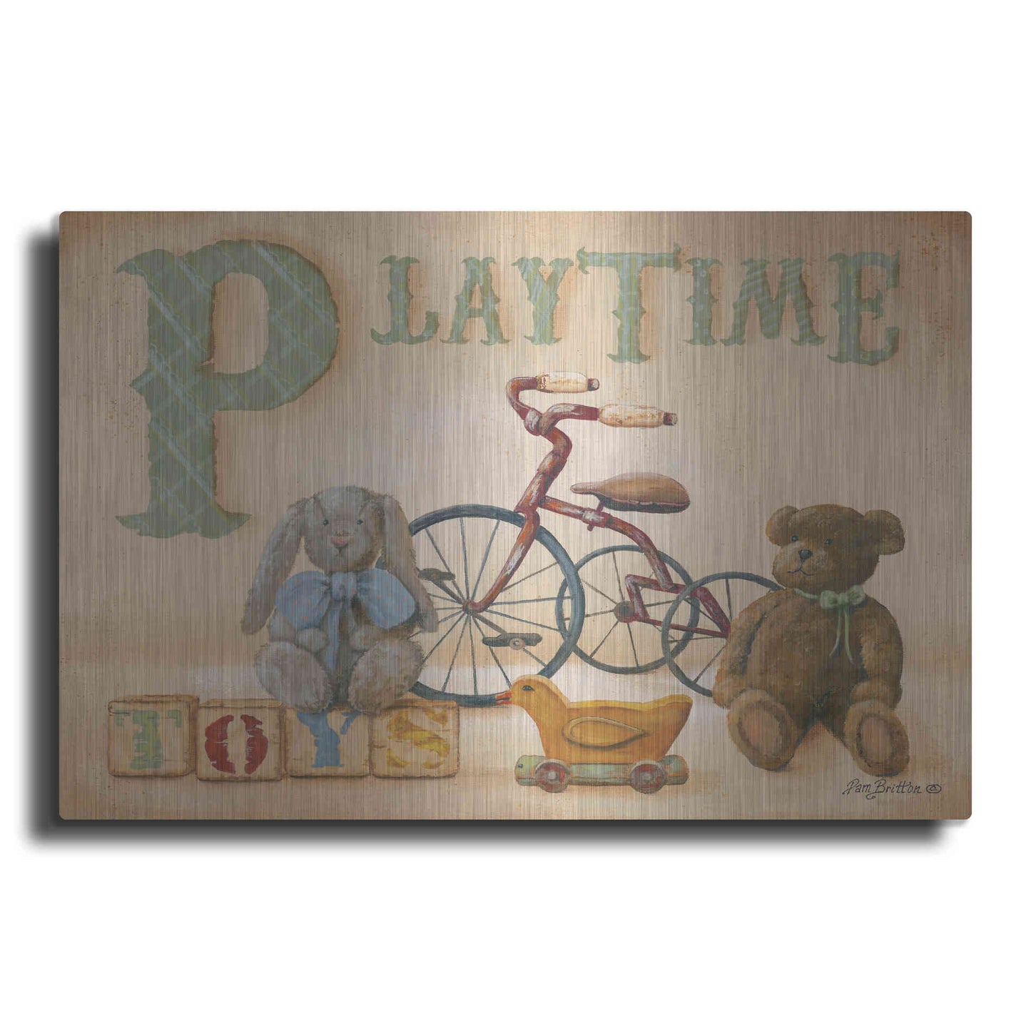 Luxe Metal Art 'Playtime' by Pam Britton, Metal Wall Art