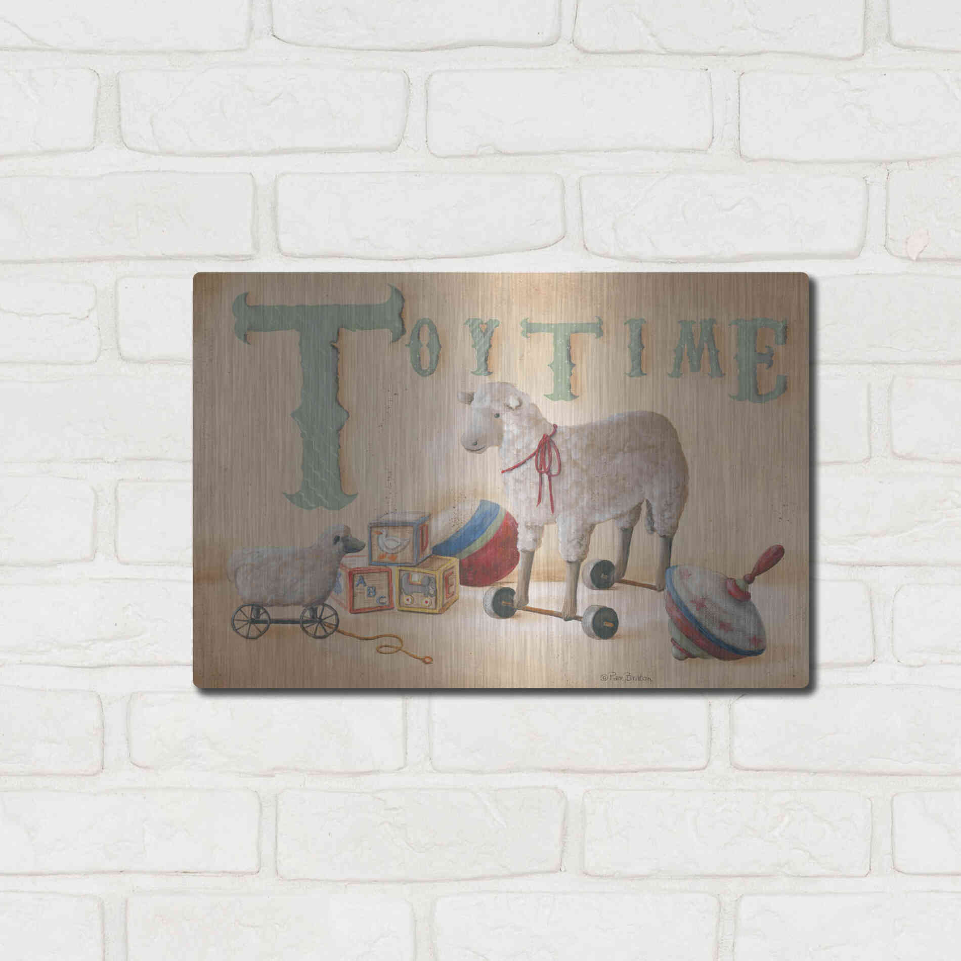 Luxe Metal Art 'Toytime' by Pam Britton, Metal Wall Art,16x12