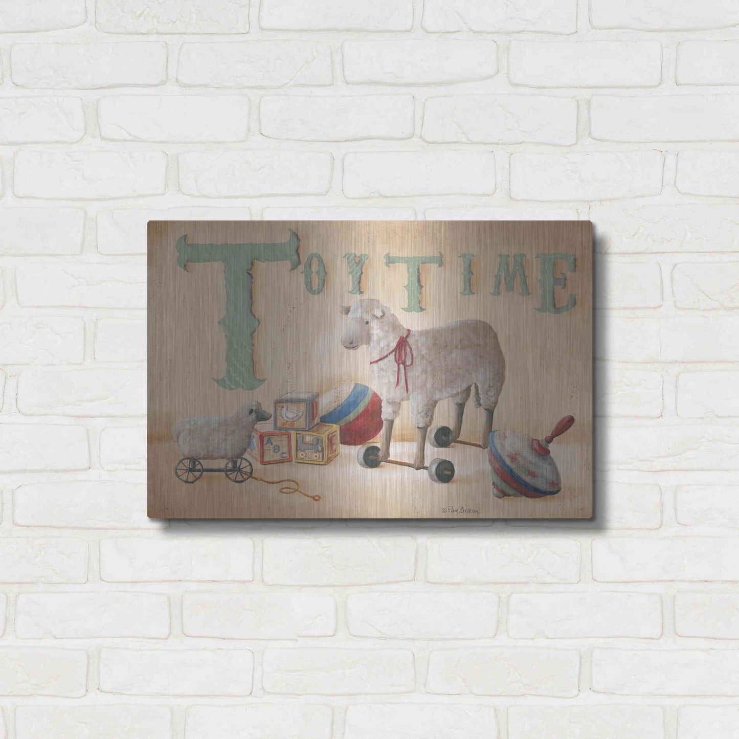Luxe Metal Art 'Toytime' by Pam Britton, Metal Wall Art,24x16
