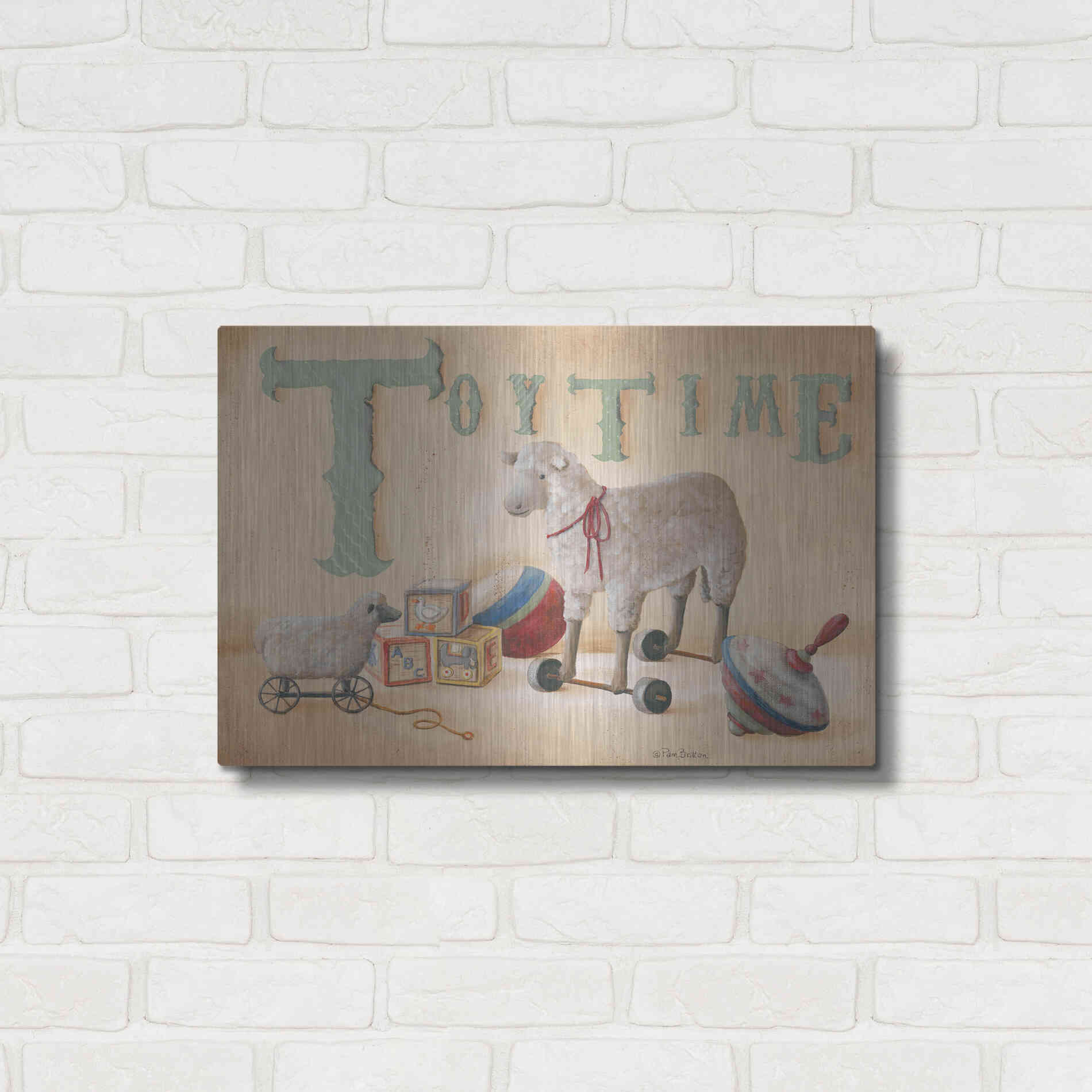 Luxe Metal Art 'Toytime' by Pam Britton, Metal Wall Art,24x16