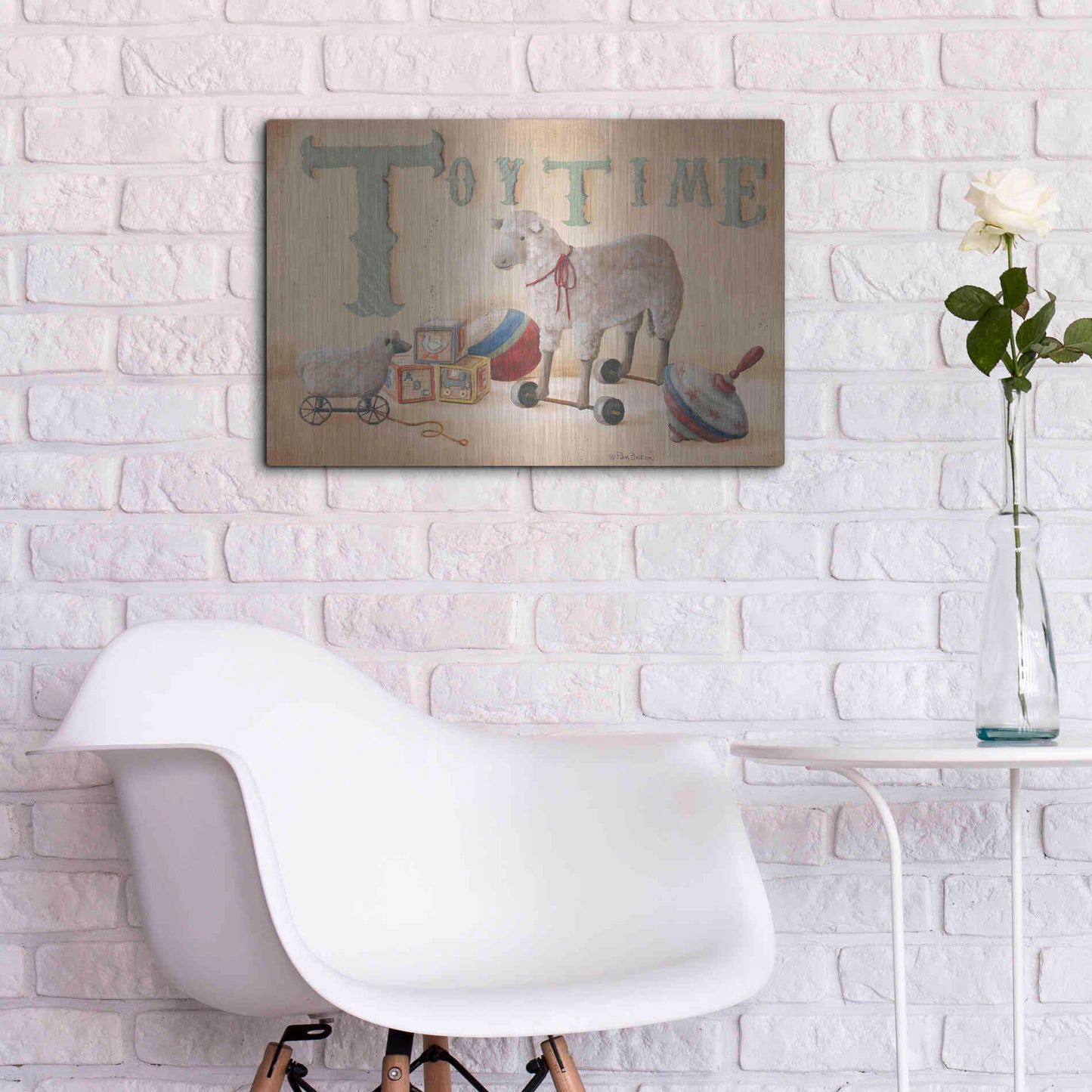 Luxe Metal Art 'Toytime' by Pam Britton, Metal Wall Art,24x16