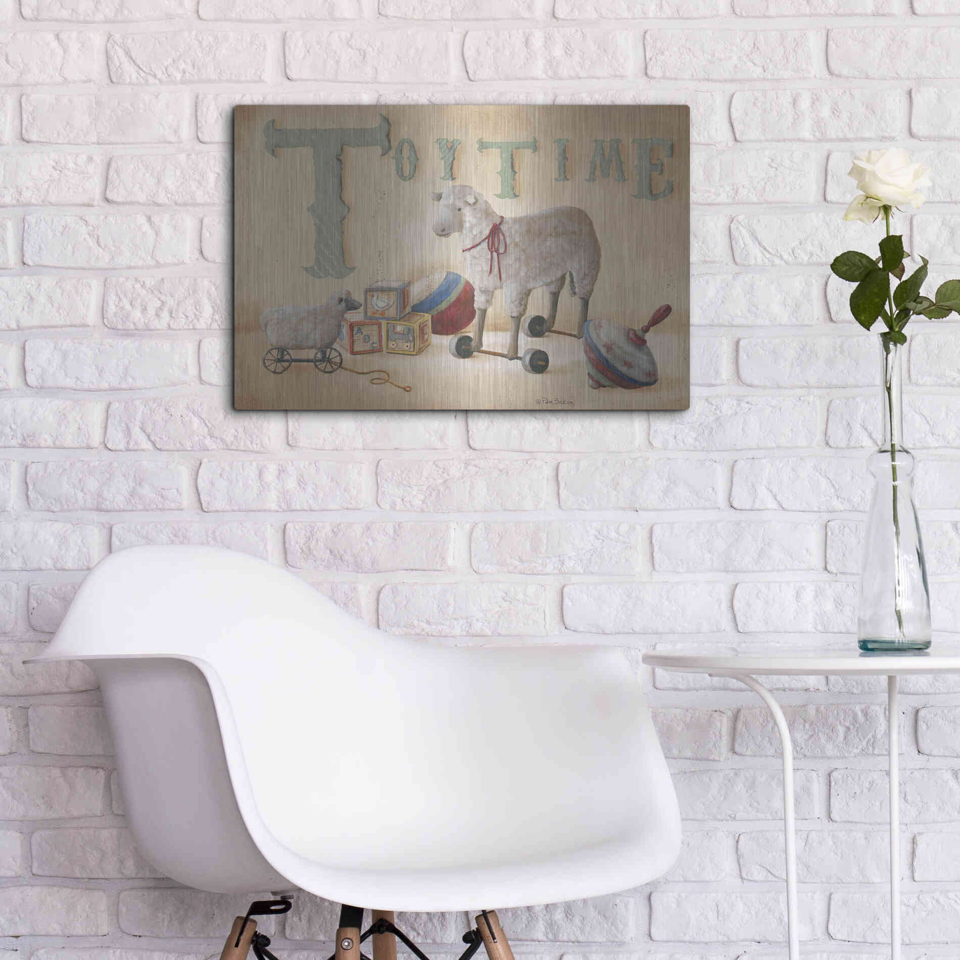 Luxe Metal Art 'Toytime' by Pam Britton, Metal Wall Art,24x16