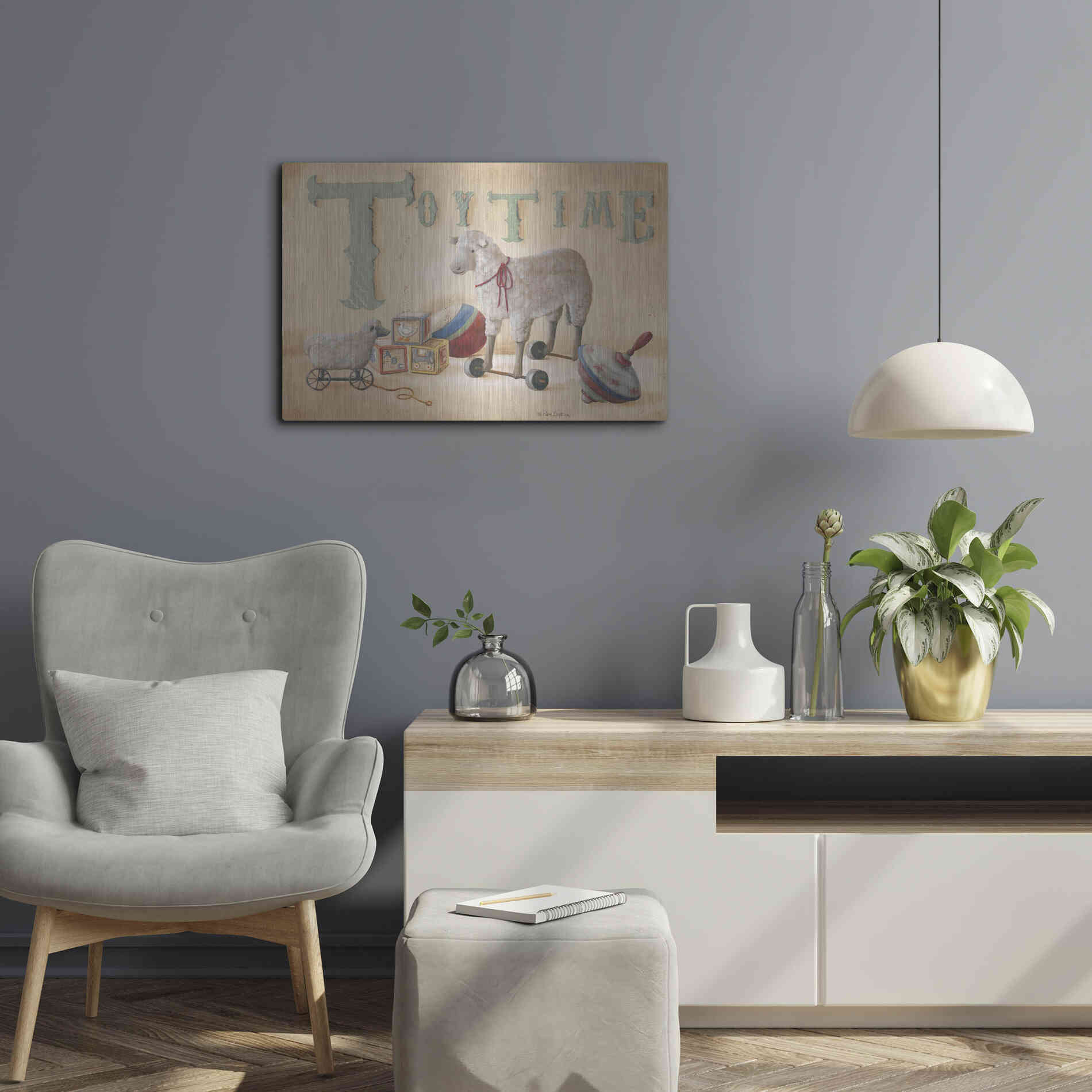 Luxe Metal Art 'Toytime' by Pam Britton, Metal Wall Art,24x16
