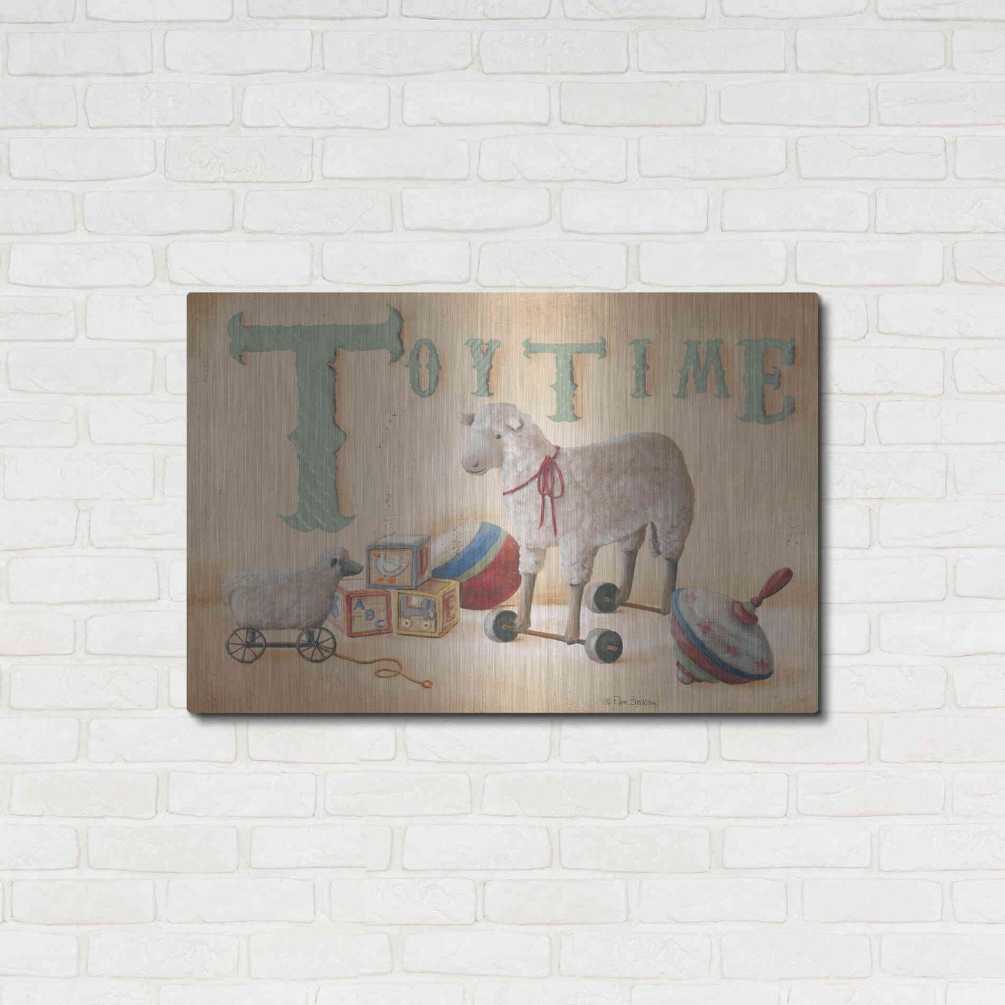 Luxe Metal Art 'Toytime' by Pam Britton, Metal Wall Art,36x24