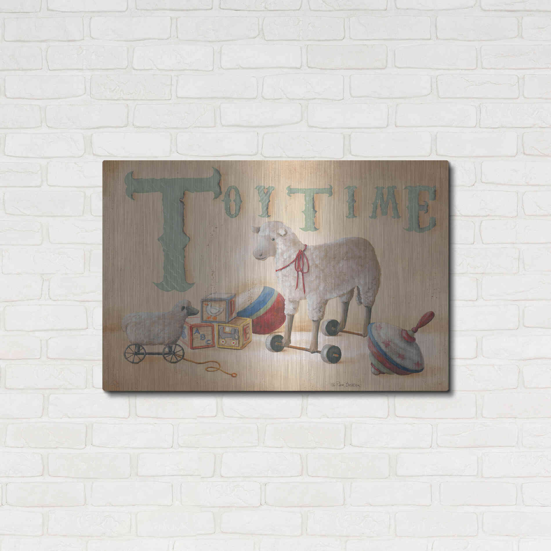 Luxe Metal Art 'Toytime' by Pam Britton, Metal Wall Art,36x24